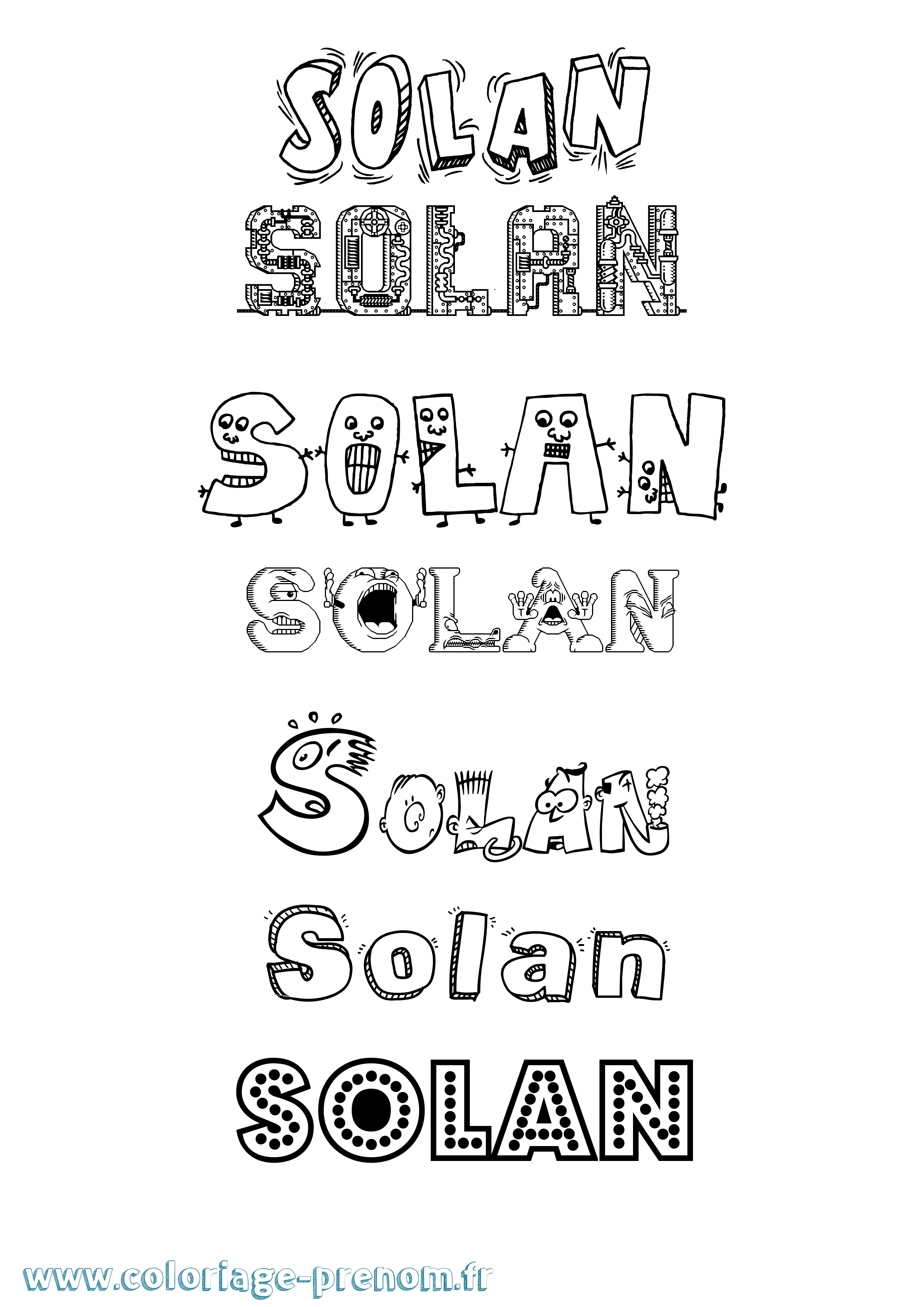 Coloriage Solan Fun Coloriage prénom Solan Fun
