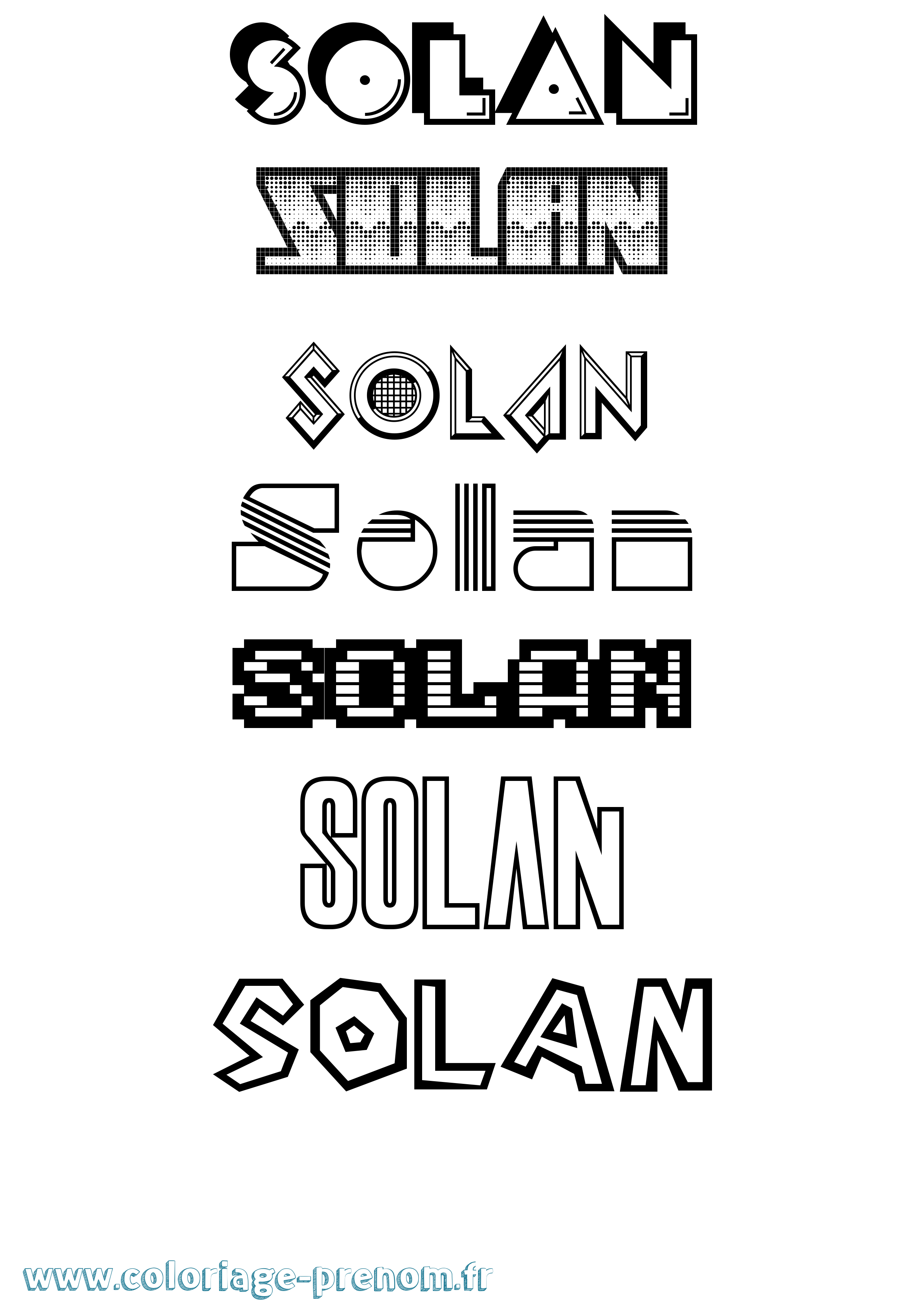 Coloriage Solan Jeux Vidéos Coloriage prénom Solan Jeux Vidéos