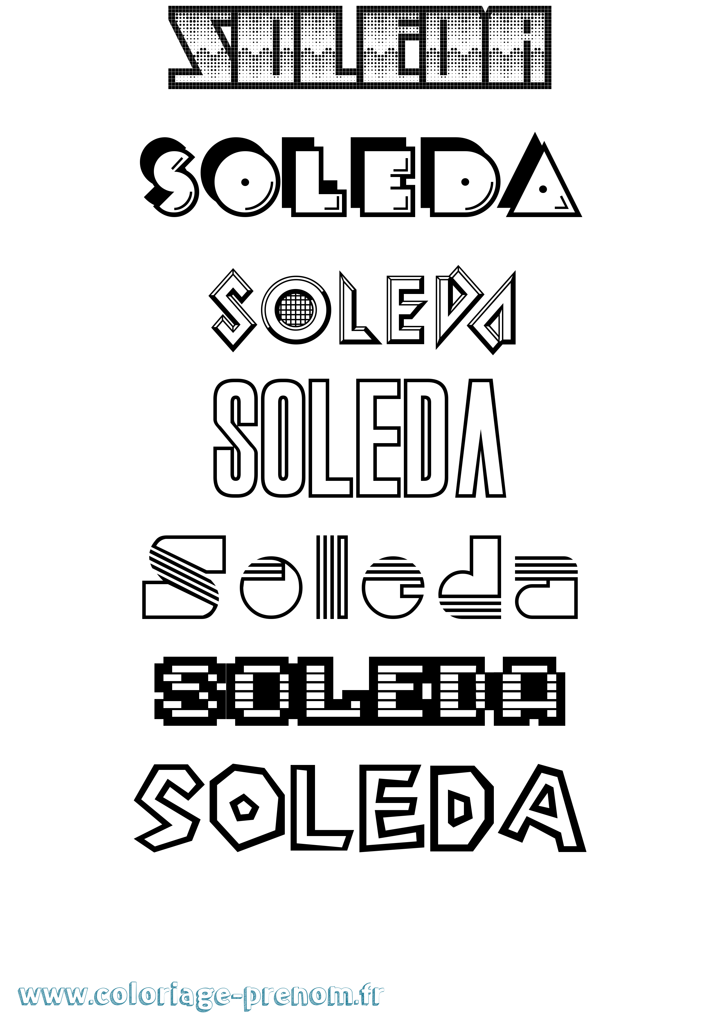 Coloriage Soleda Jeux Vidéos Coloriage prénom Soleda Jeux Vidéos