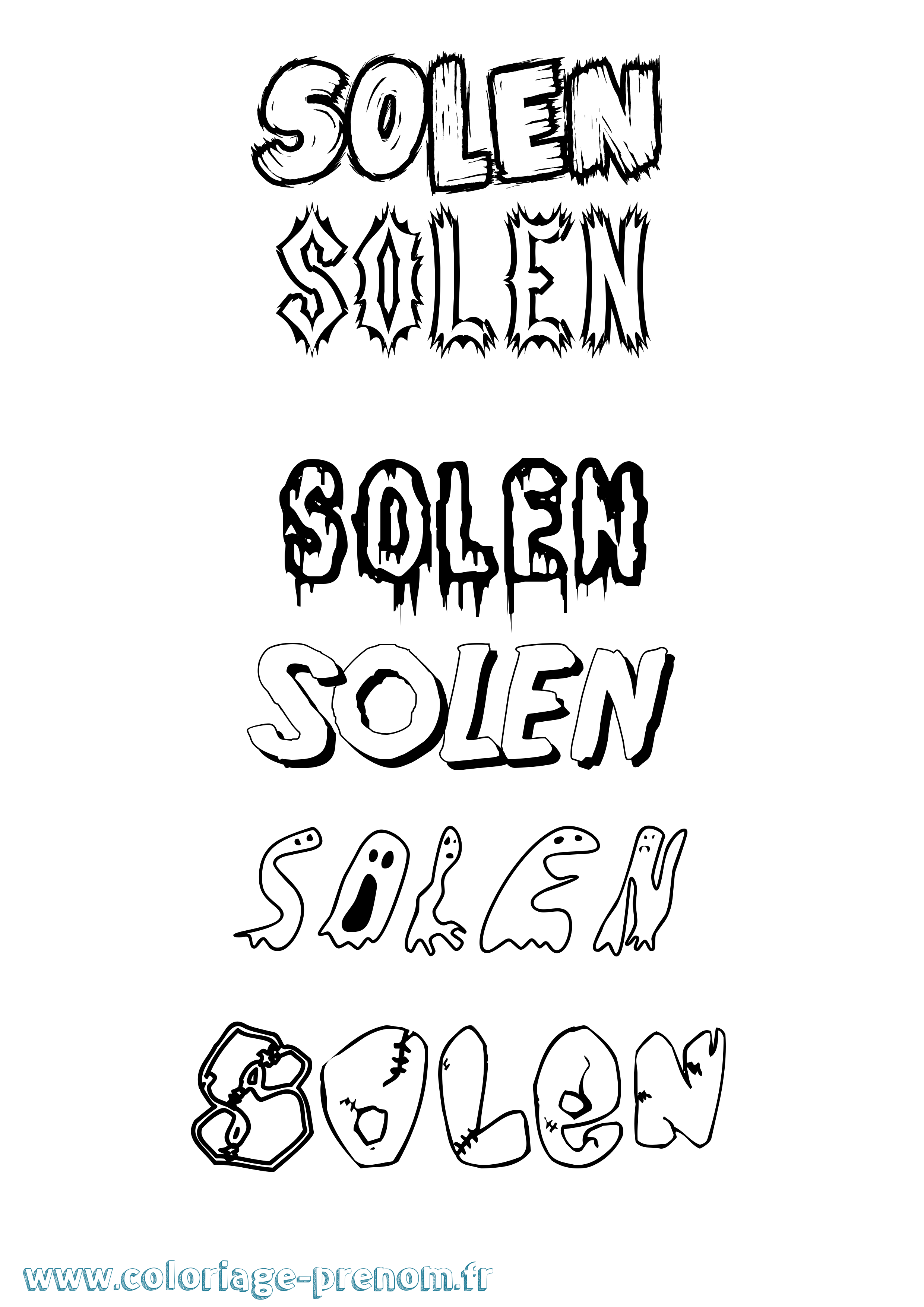 Coloriage Solen Frisson Coloriage prénom Solen Frisson
