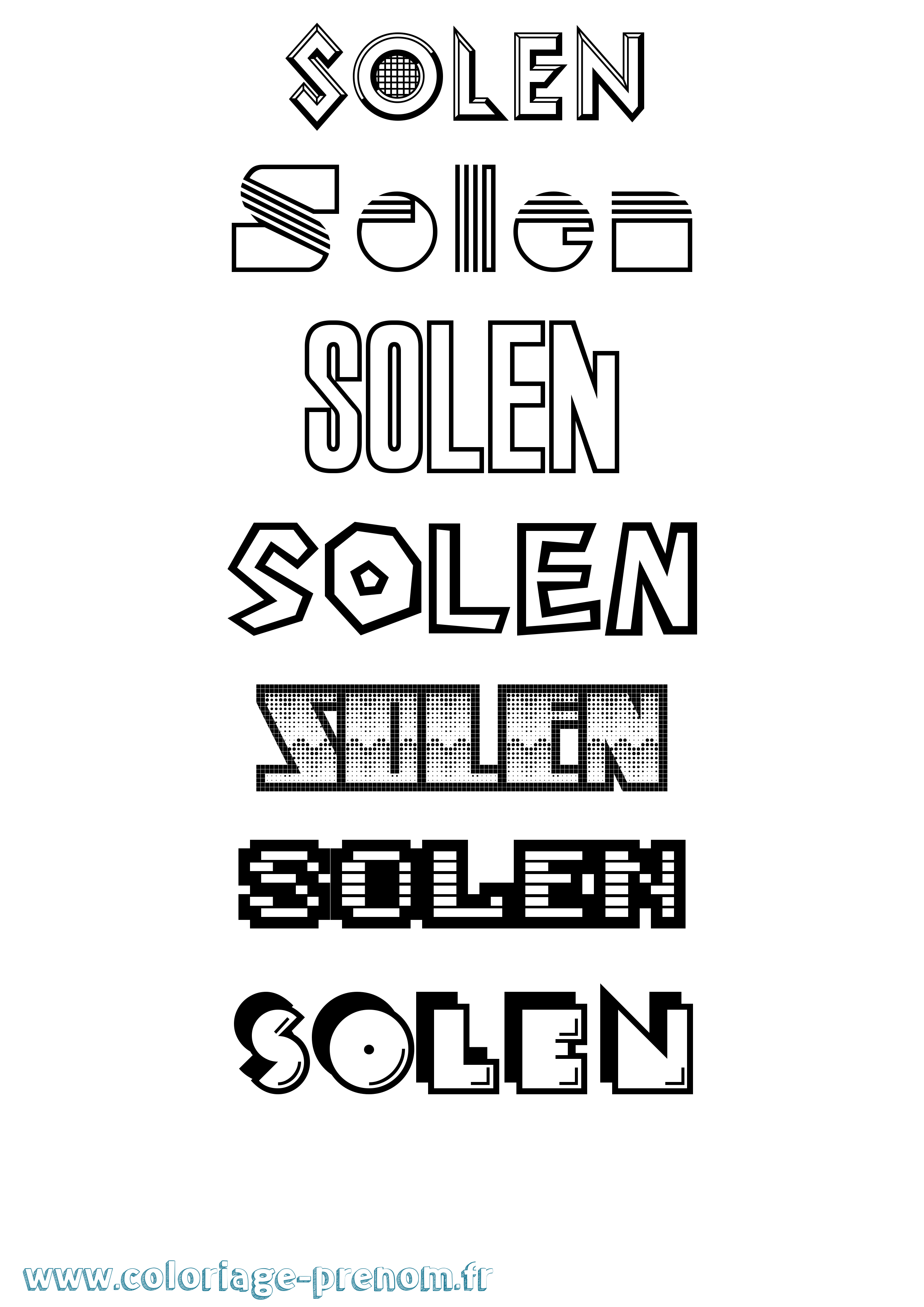 Coloriage Solen Jeux Vidéos Coloriage prénom Solen Jeux Vidéos