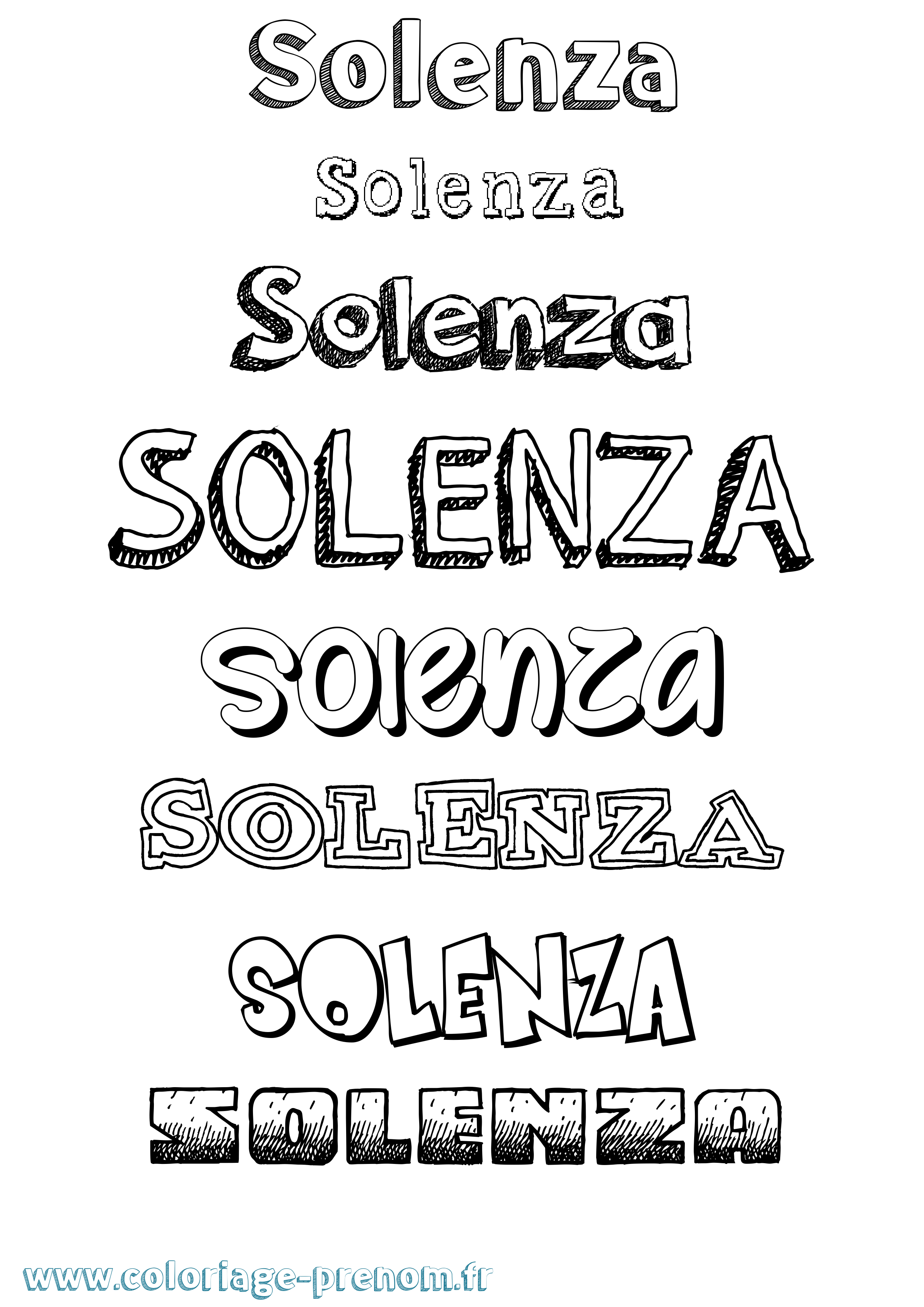 Coloriage Solenza Dessiné Coloriage prénom Solenza Dessiné