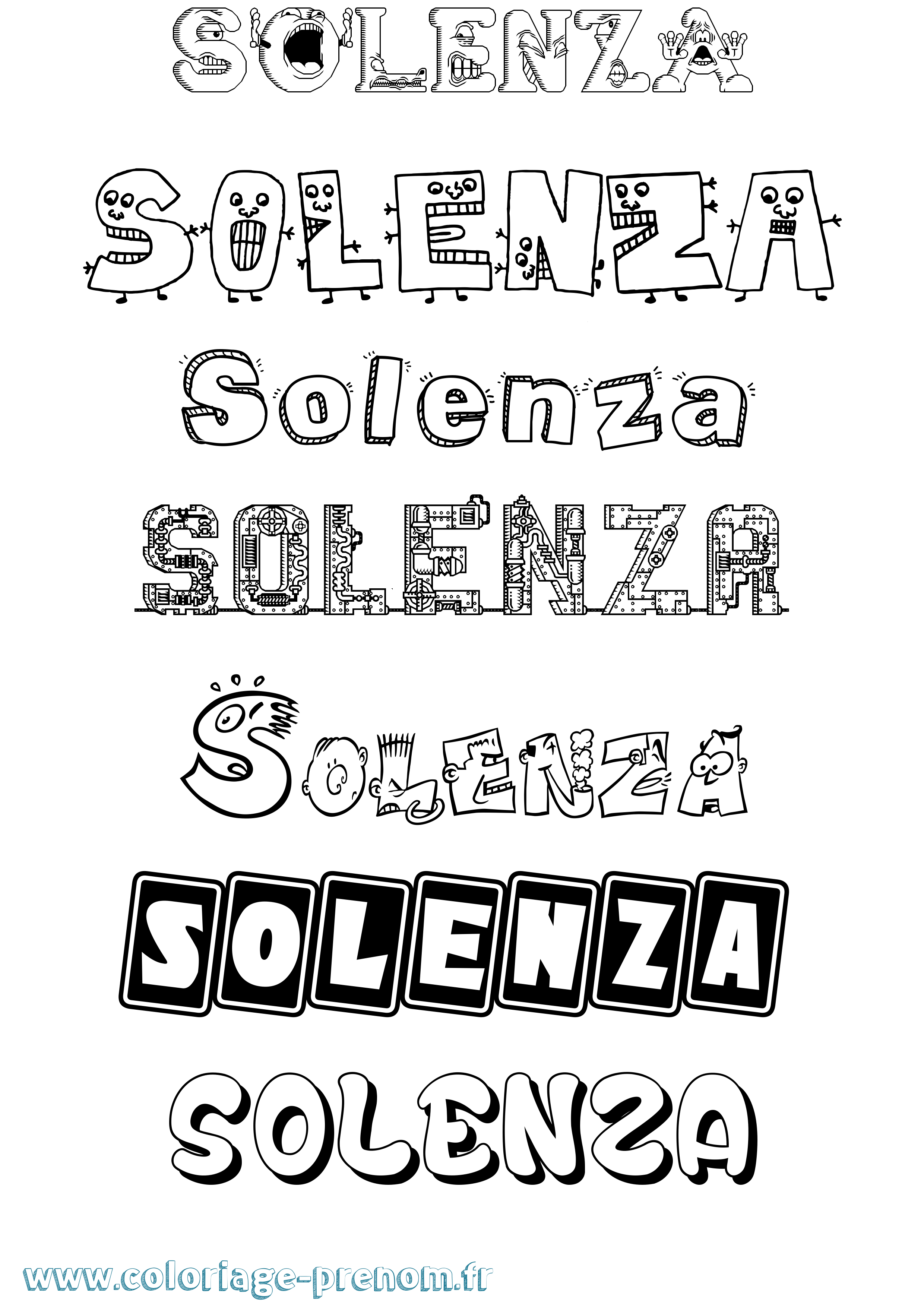 Coloriage Solenza Fun Coloriage prénom Solenza Fun