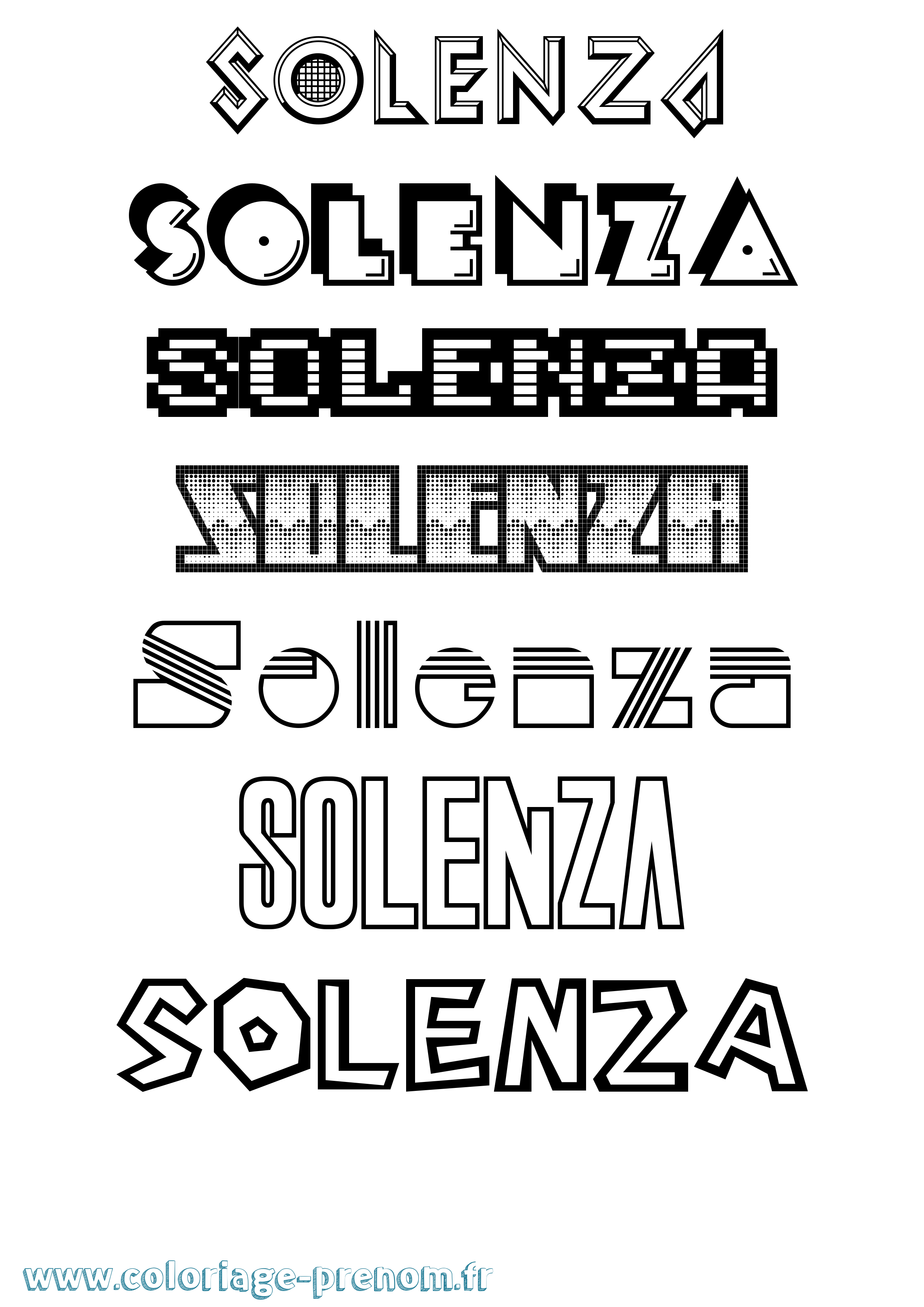 Coloriage Solenza Jeux Vidéos Coloriage prénom Solenza Jeux Vidéos