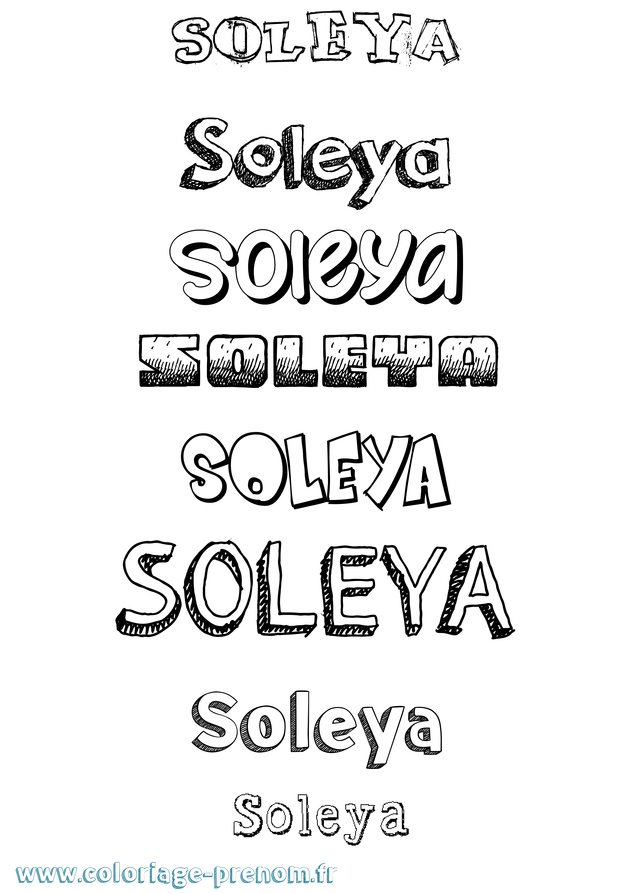 Coloriage Soleya Dessiné Coloriage prénom Soleya Dessiné