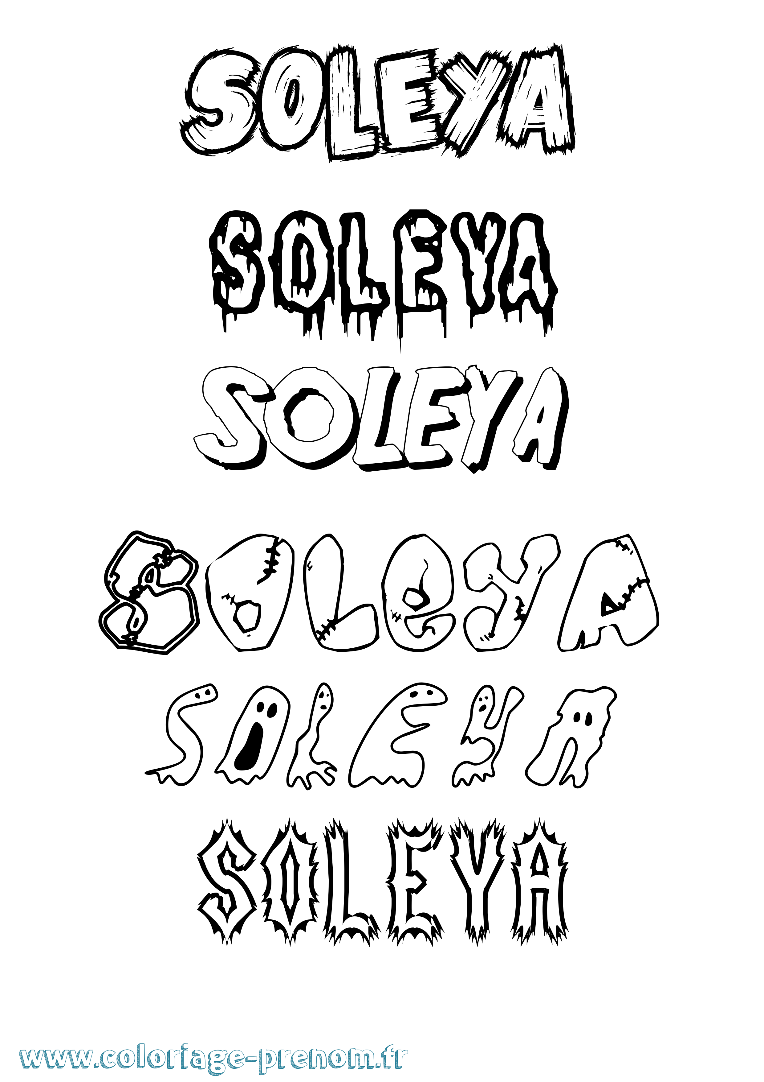 Coloriage Soleya Frisson Coloriage prénom Soleya Frisson