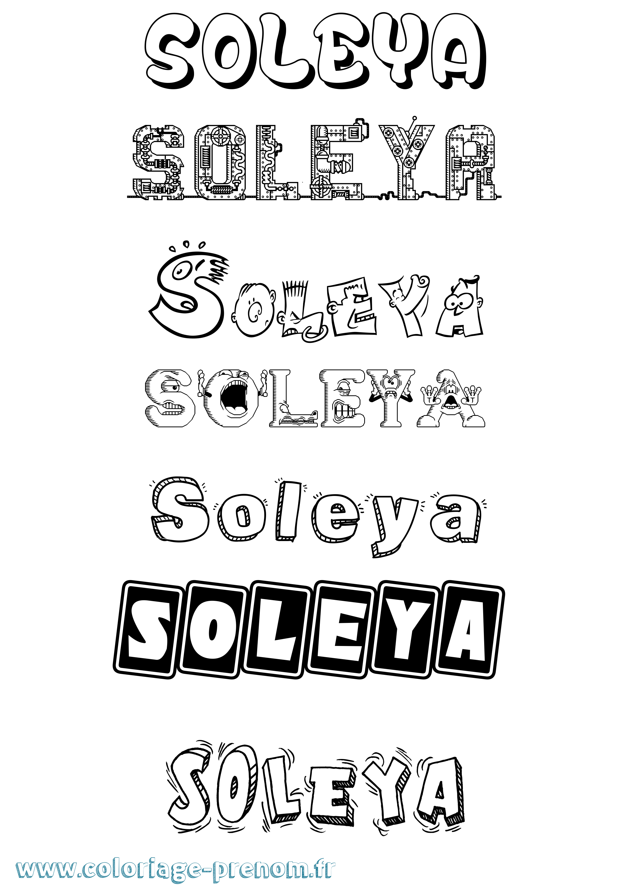 Coloriage Soleya Fun Coloriage prénom Soleya Fun