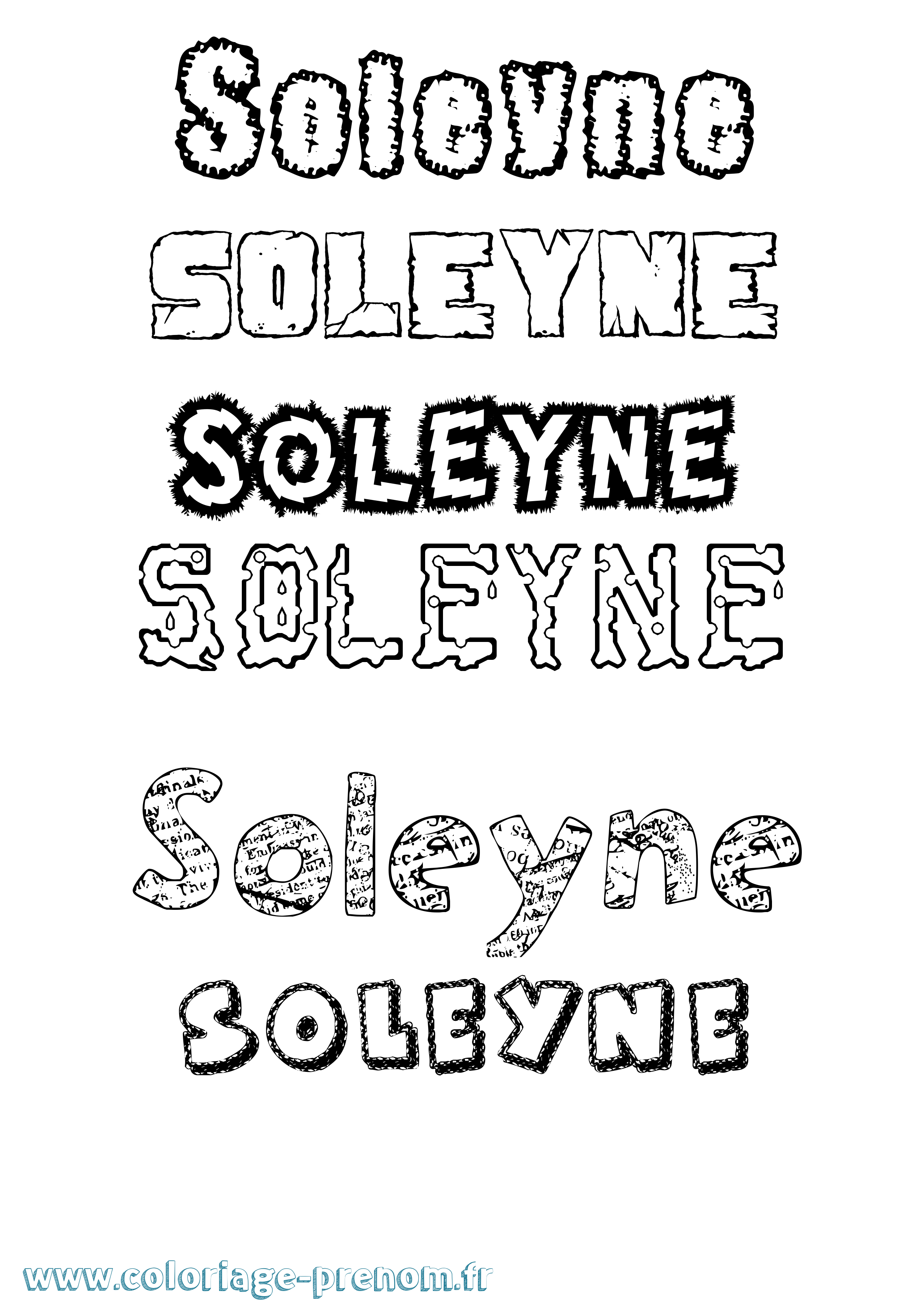Coloriage Soleyne Destructuré Coloriage prénom Soleyne Destructuré