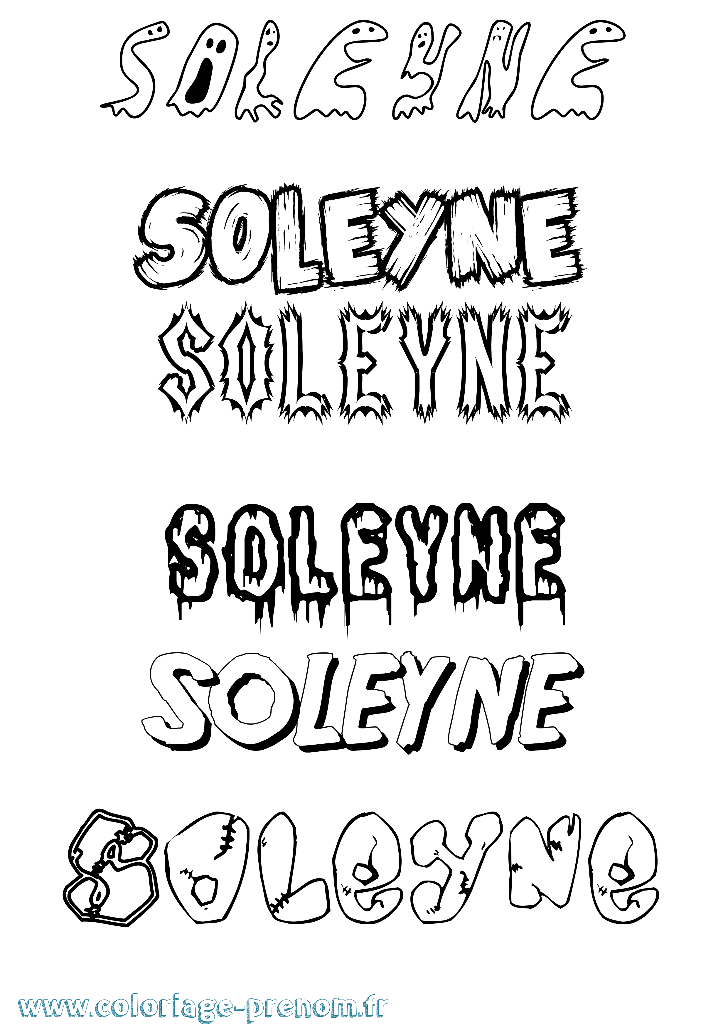 Coloriage Soleyne Frisson Coloriage prénom Soleyne Frisson
