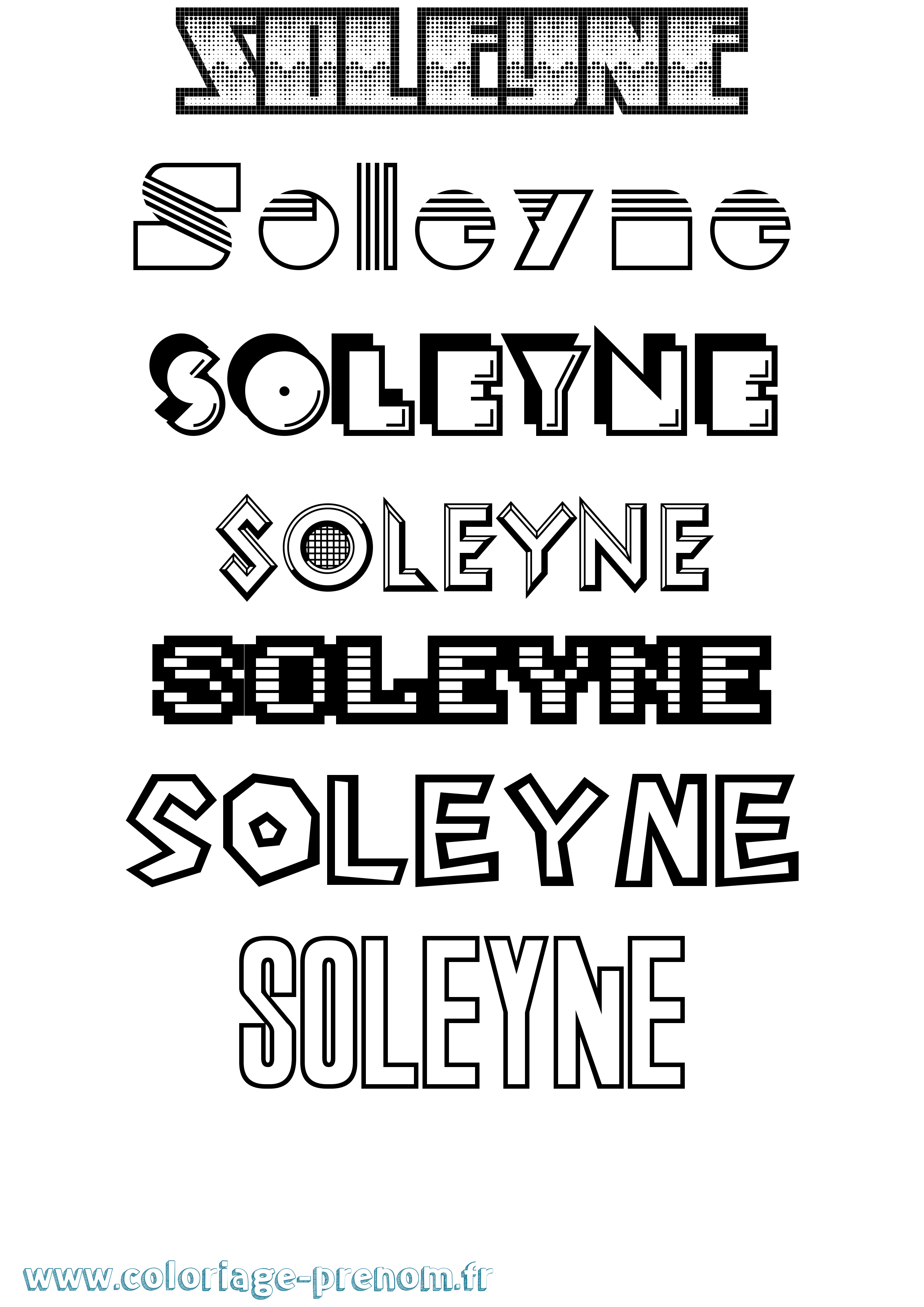 Coloriage Soleyne Jeux Vidéos Coloriage prénom Soleyne Jeux Vidéos