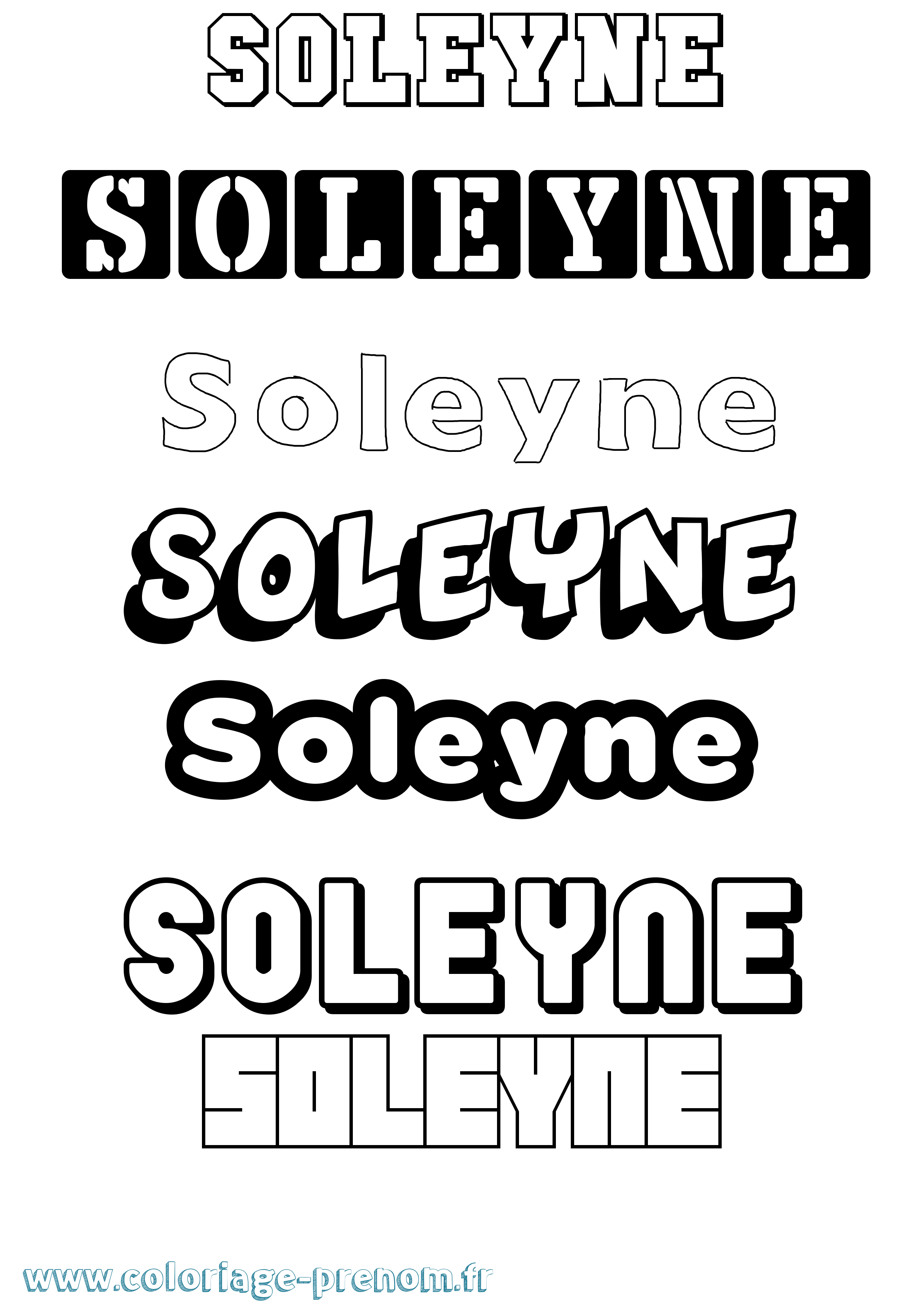 Coloriage Soleyne Simple Coloriage prénom Soleyne Simple