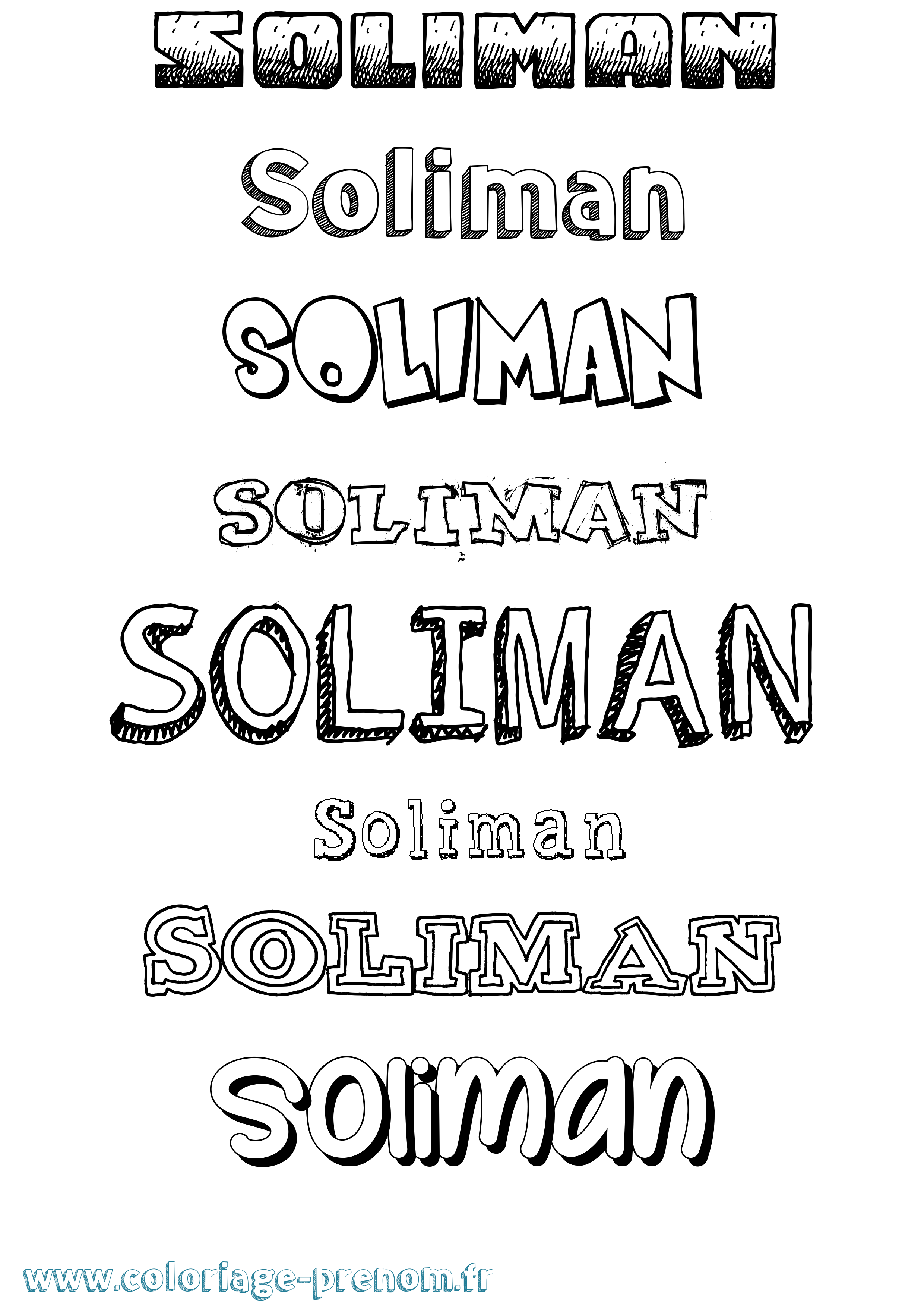 Coloriage Soliman Dessiné Coloriage prénom Soliman Dessiné