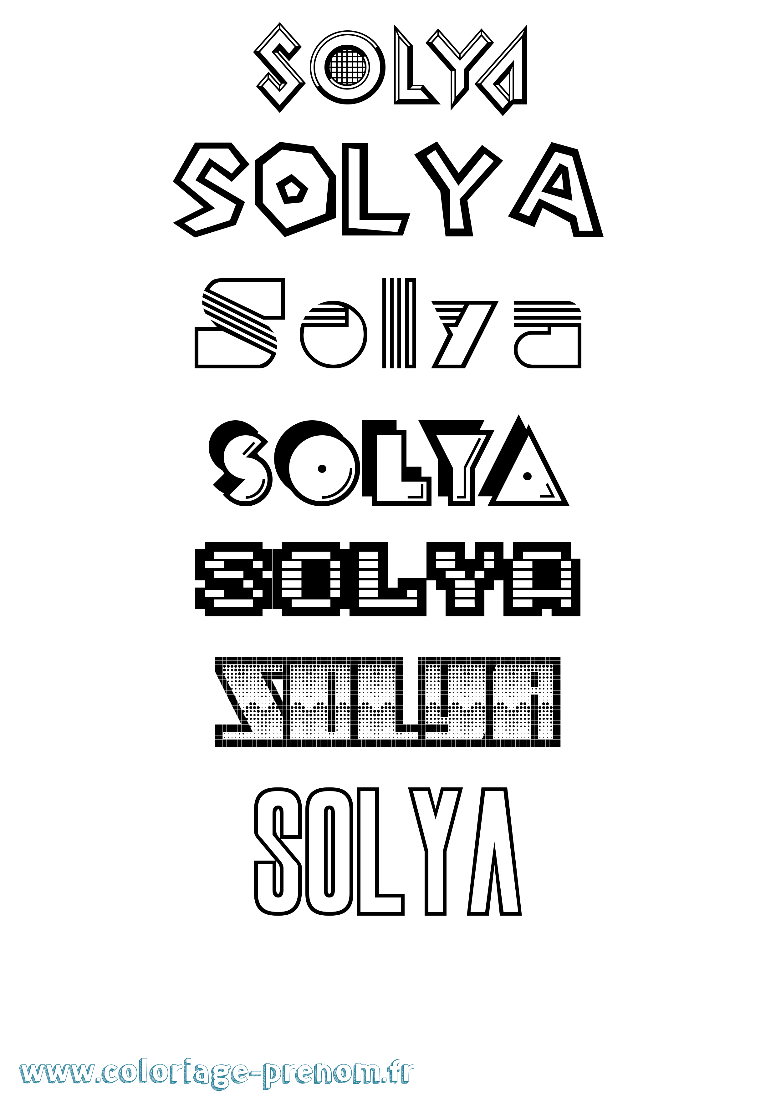 Coloriage Solya Jeux Vidéos Coloriage prénom Solya Jeux Vidéos