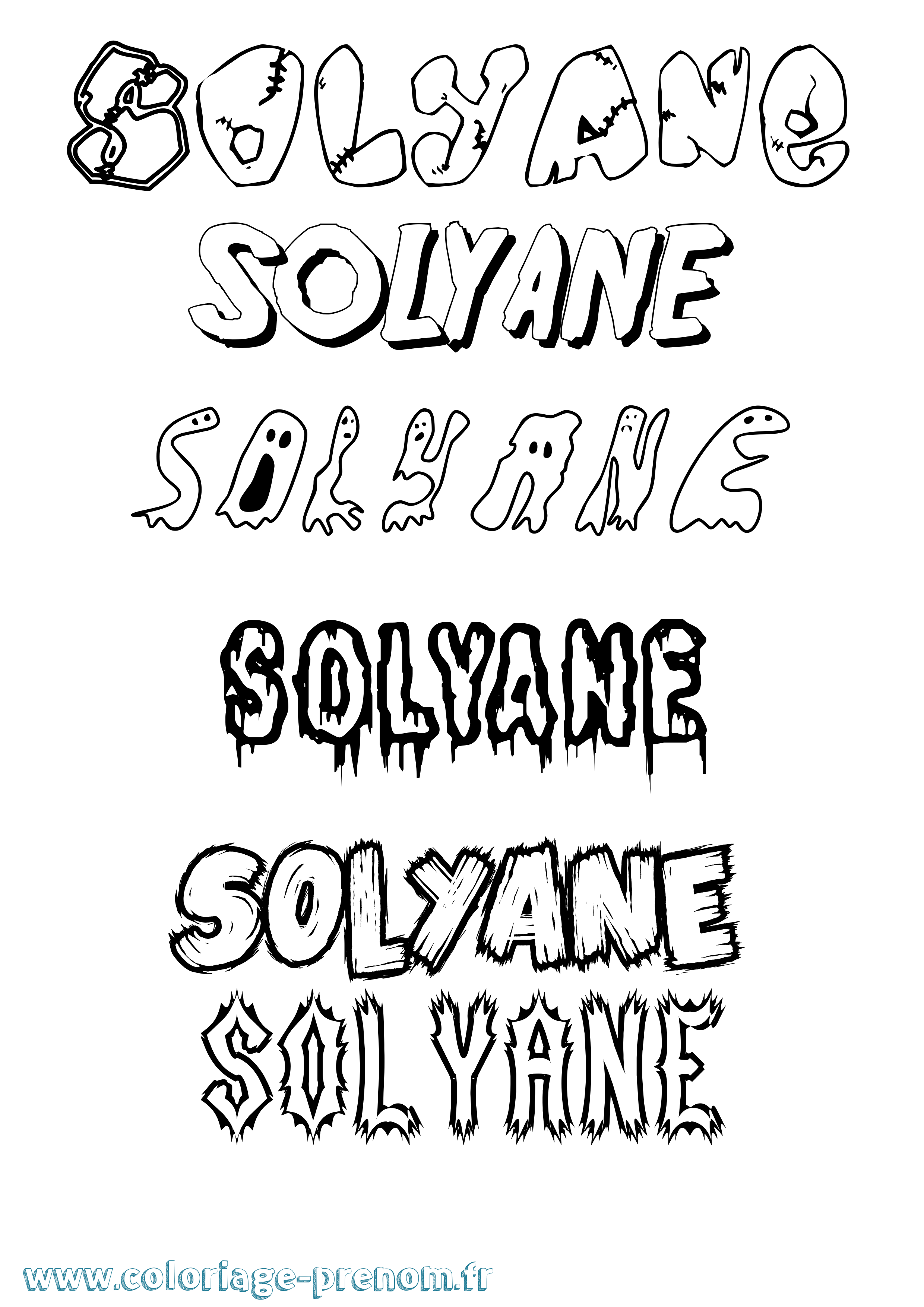 Coloriage Solyane Frisson Coloriage prénom Solyane Frisson
