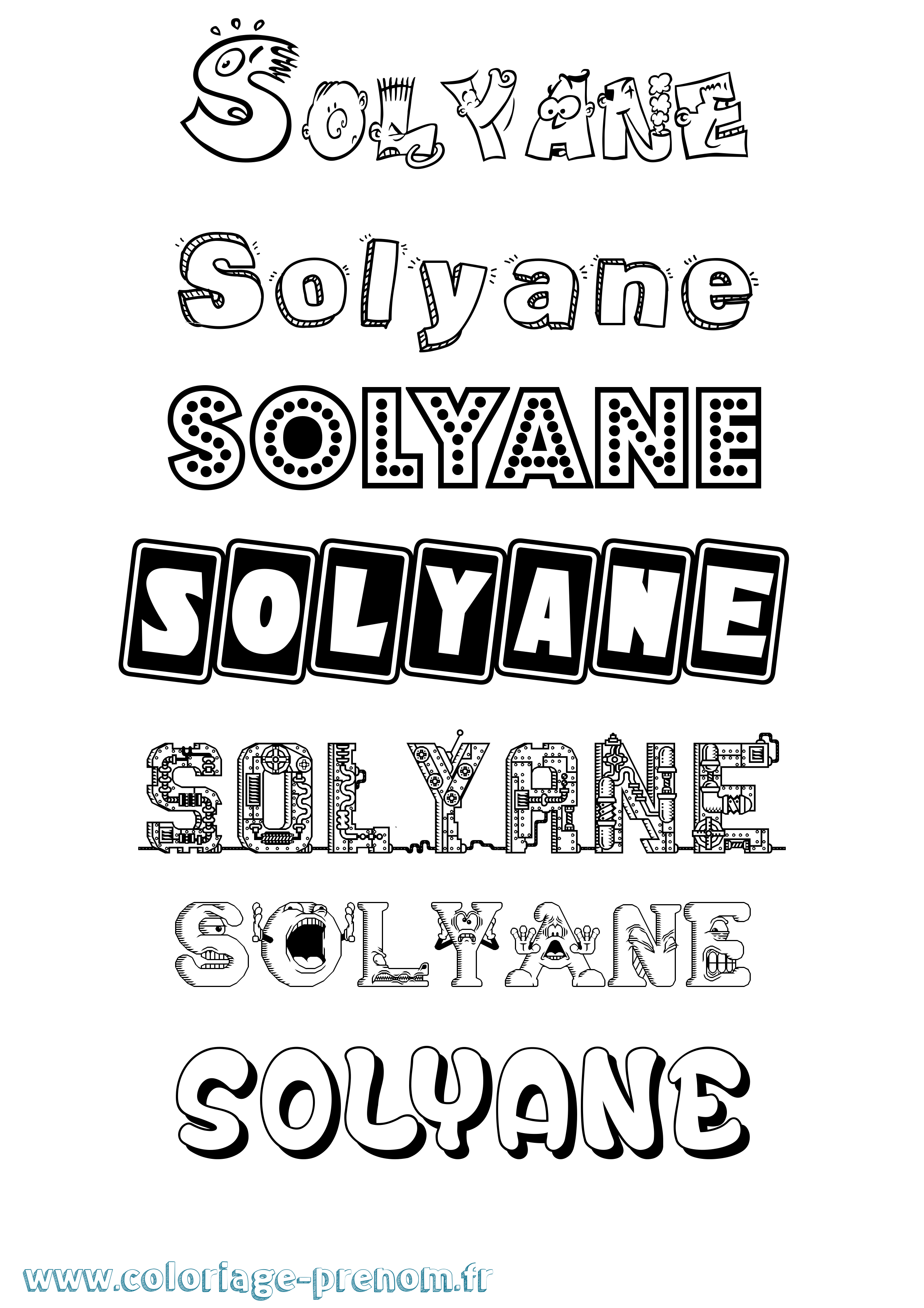 Coloriage Solyane Fun Coloriage prénom Solyane Fun