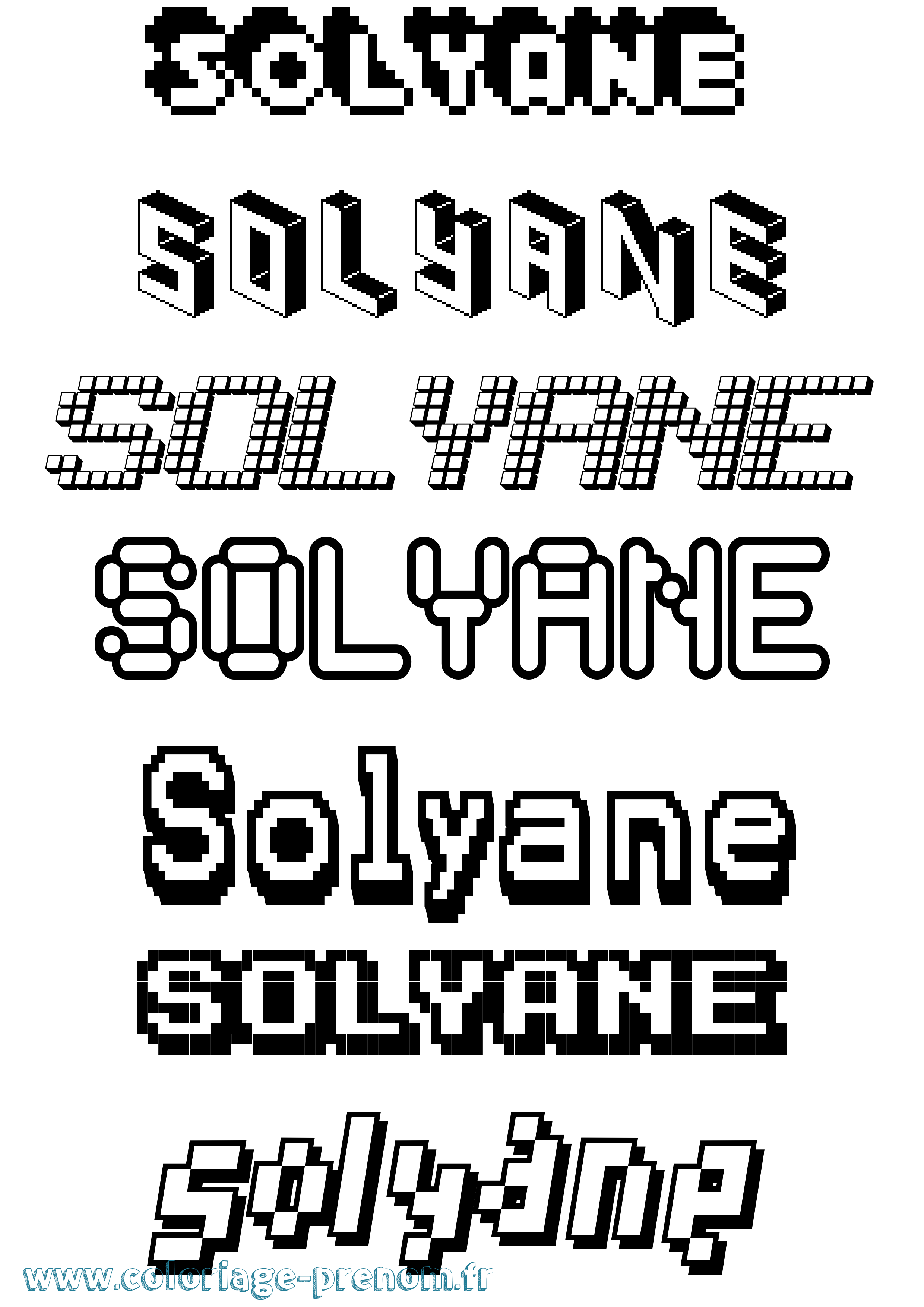 Coloriage Solyane Pixel Coloriage prénom Solyane Pixel