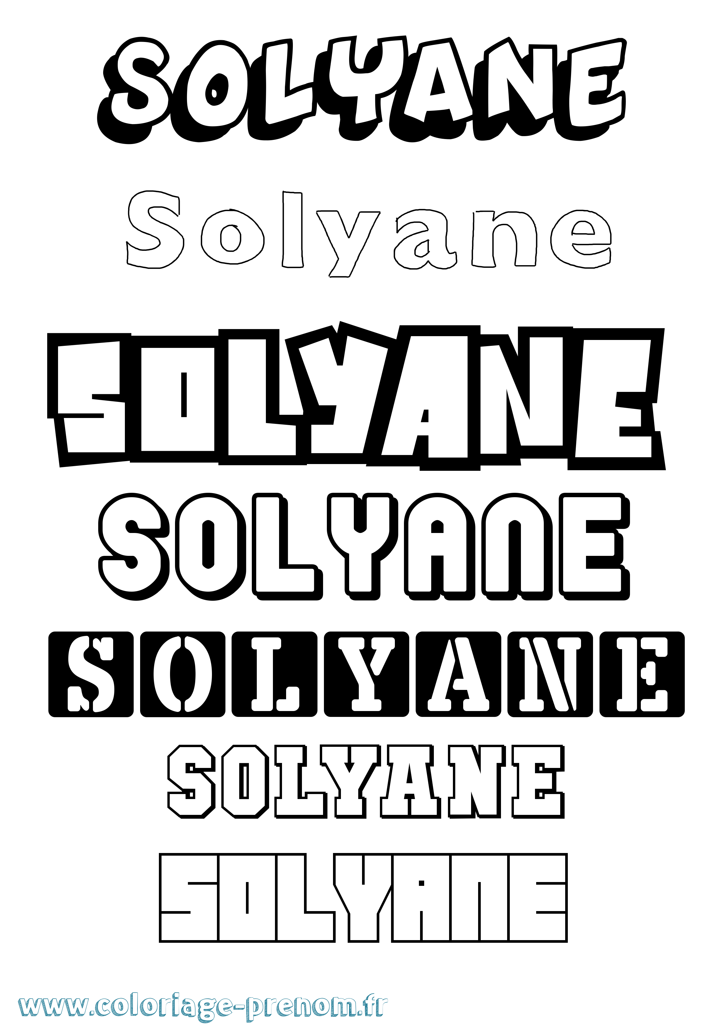 Coloriage Solyane Simple Coloriage prénom Solyane Simple