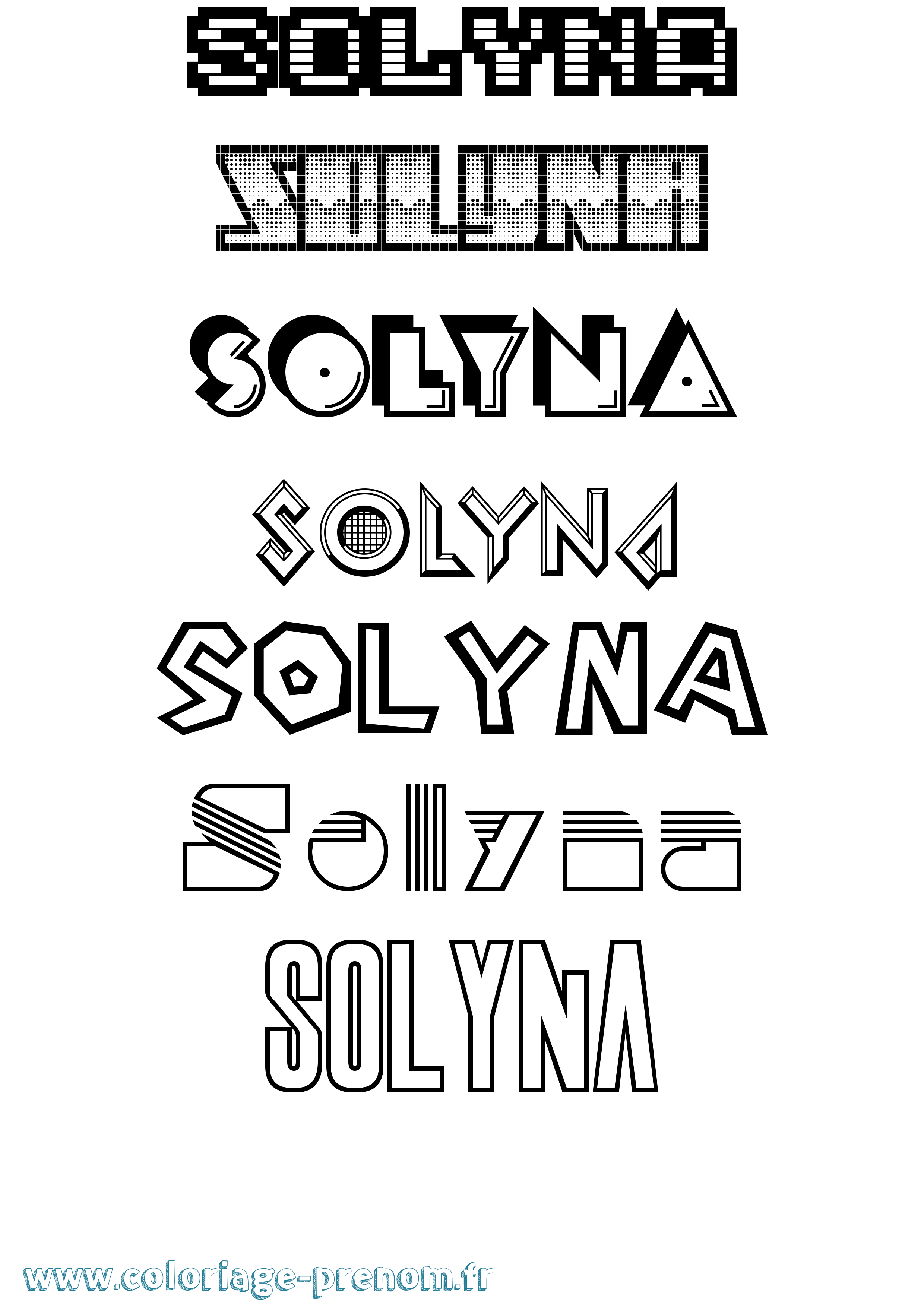 Coloriage Solyna Jeux Vidéos Coloriage prénom Solyna Jeux Vidéos