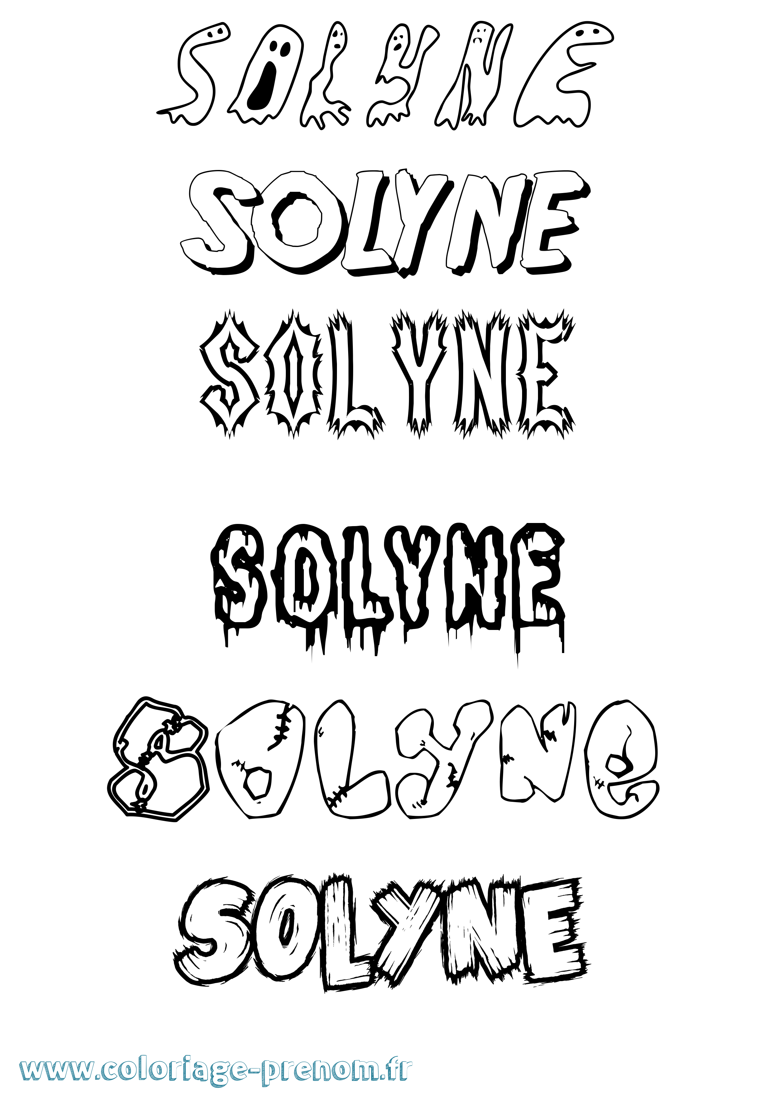 Coloriage Solyne Frisson Coloriage prénom Solyne Frisson
