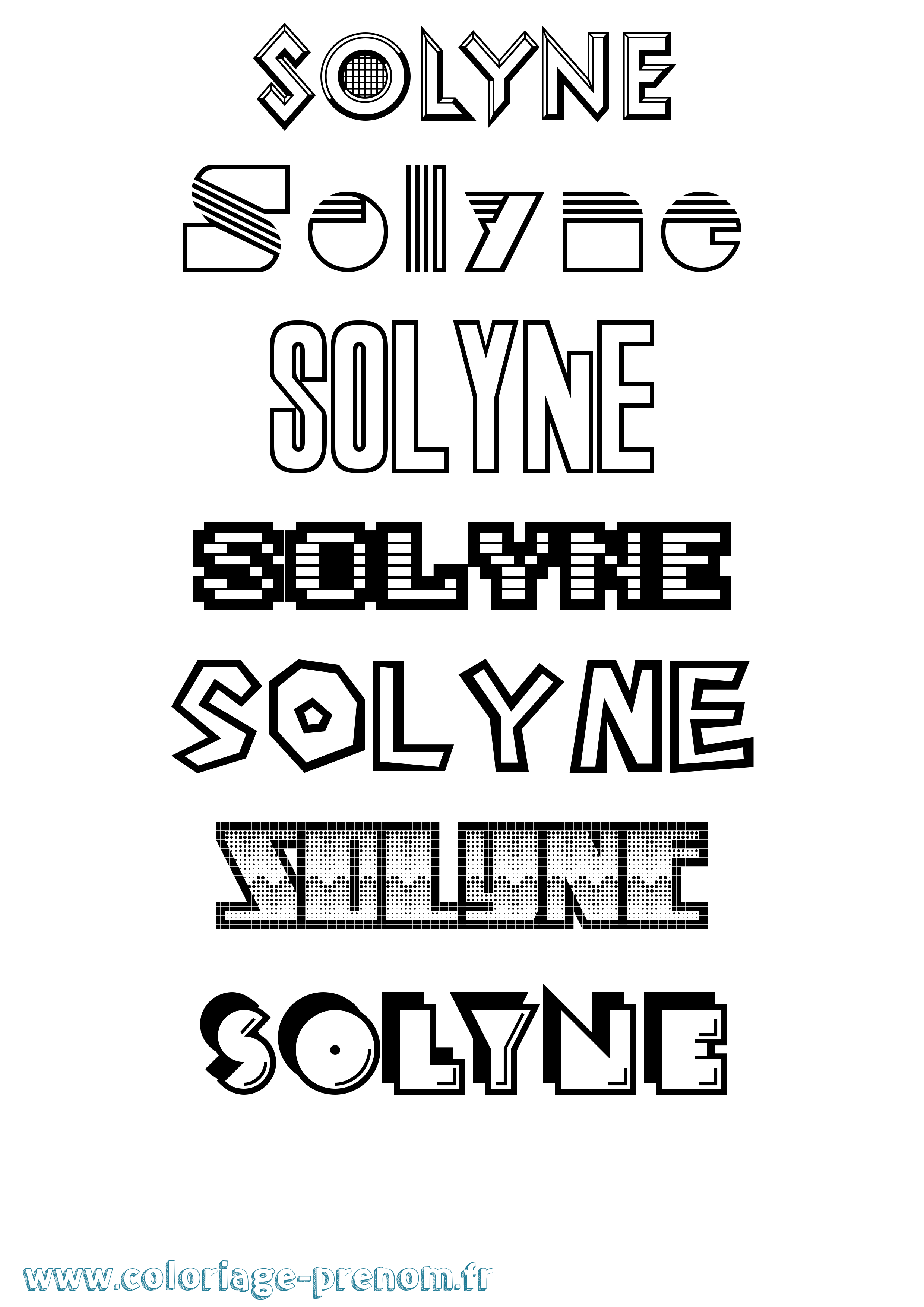 Coloriage Solyne Jeux Vidéos Coloriage prénom Solyne Jeux Vidéos