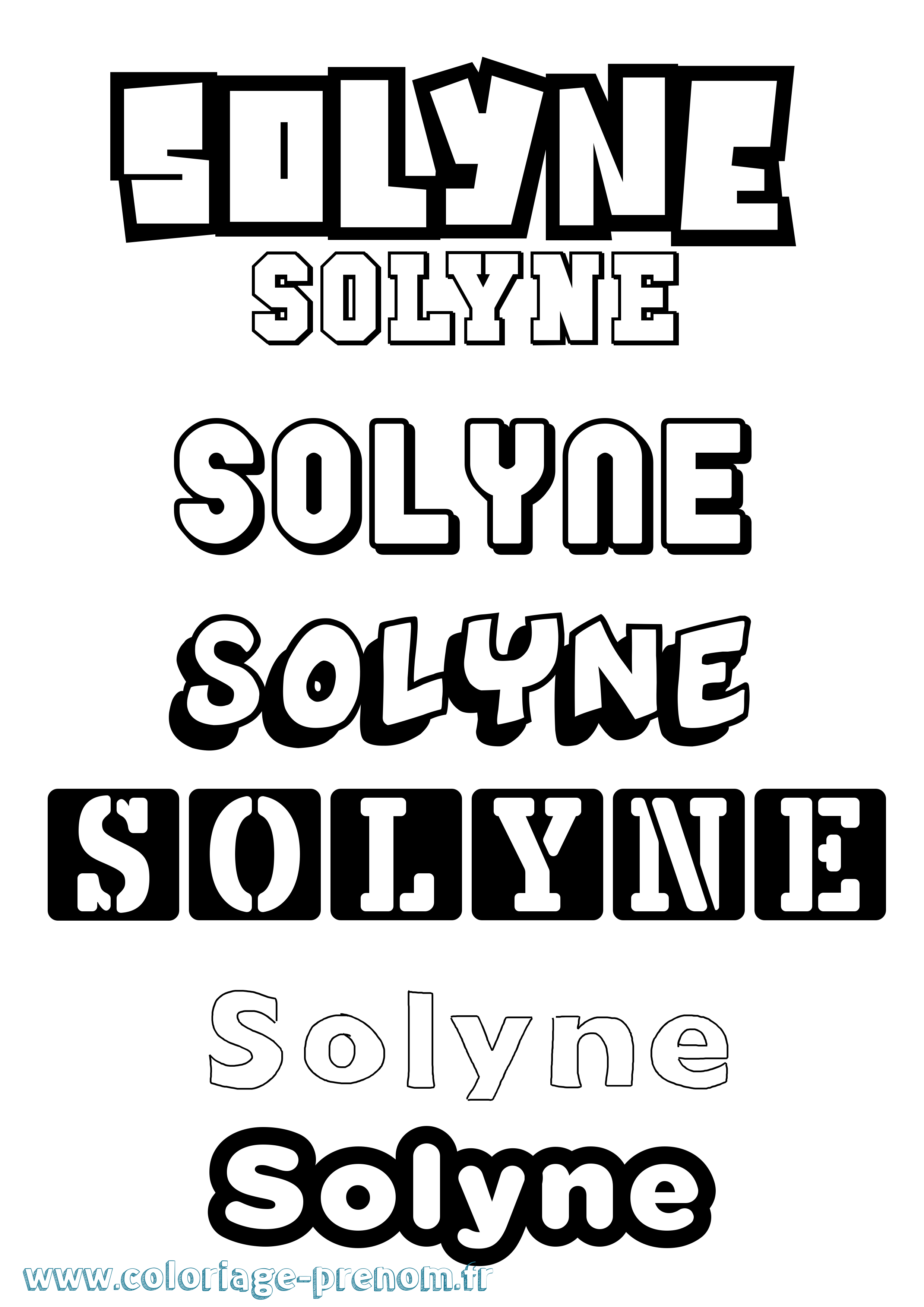 Coloriage Solyne Simple Coloriage prénom Solyne Simple