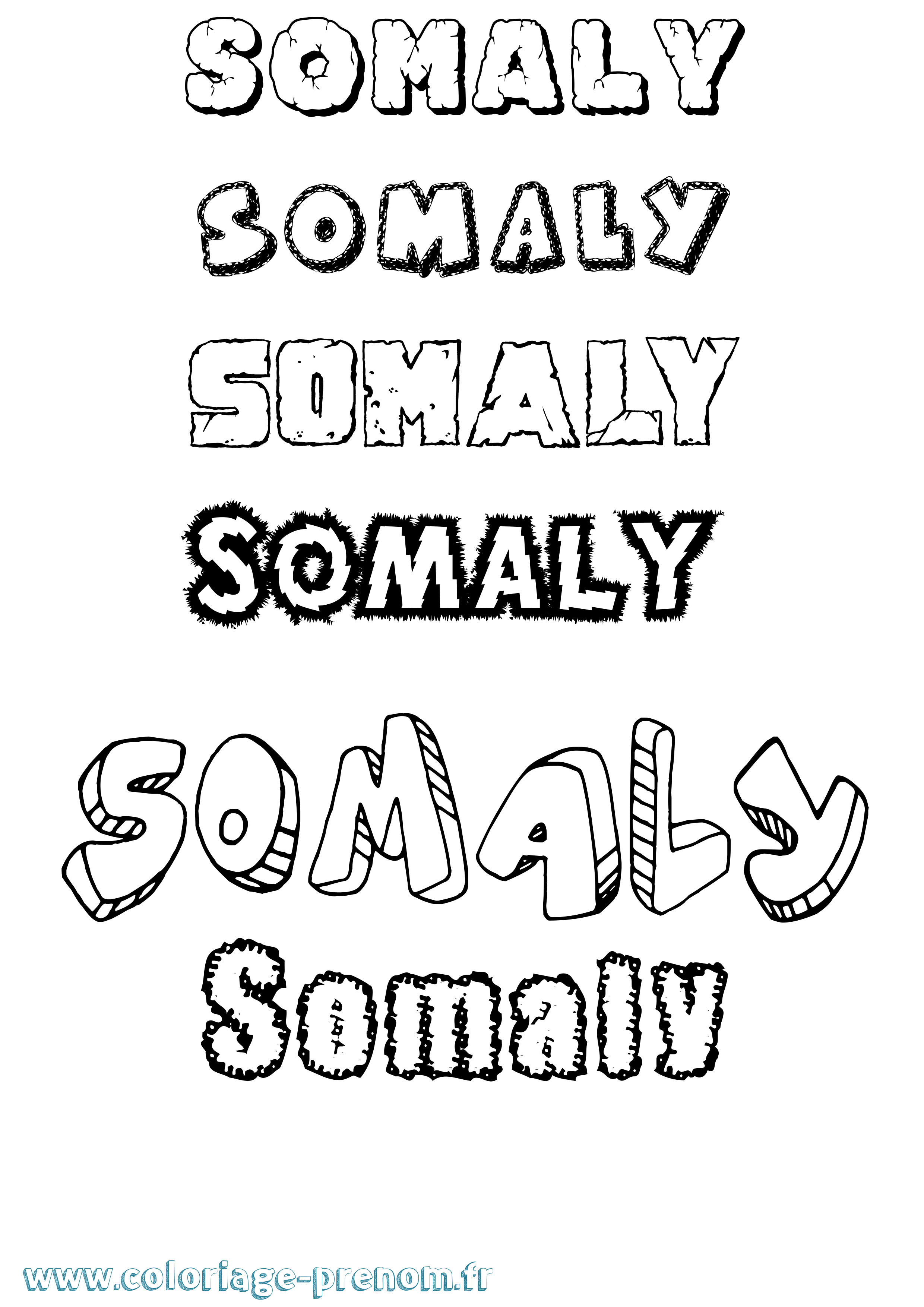 Coloriage Somaly Destructuré Coloriage prénom Somaly Destructuré