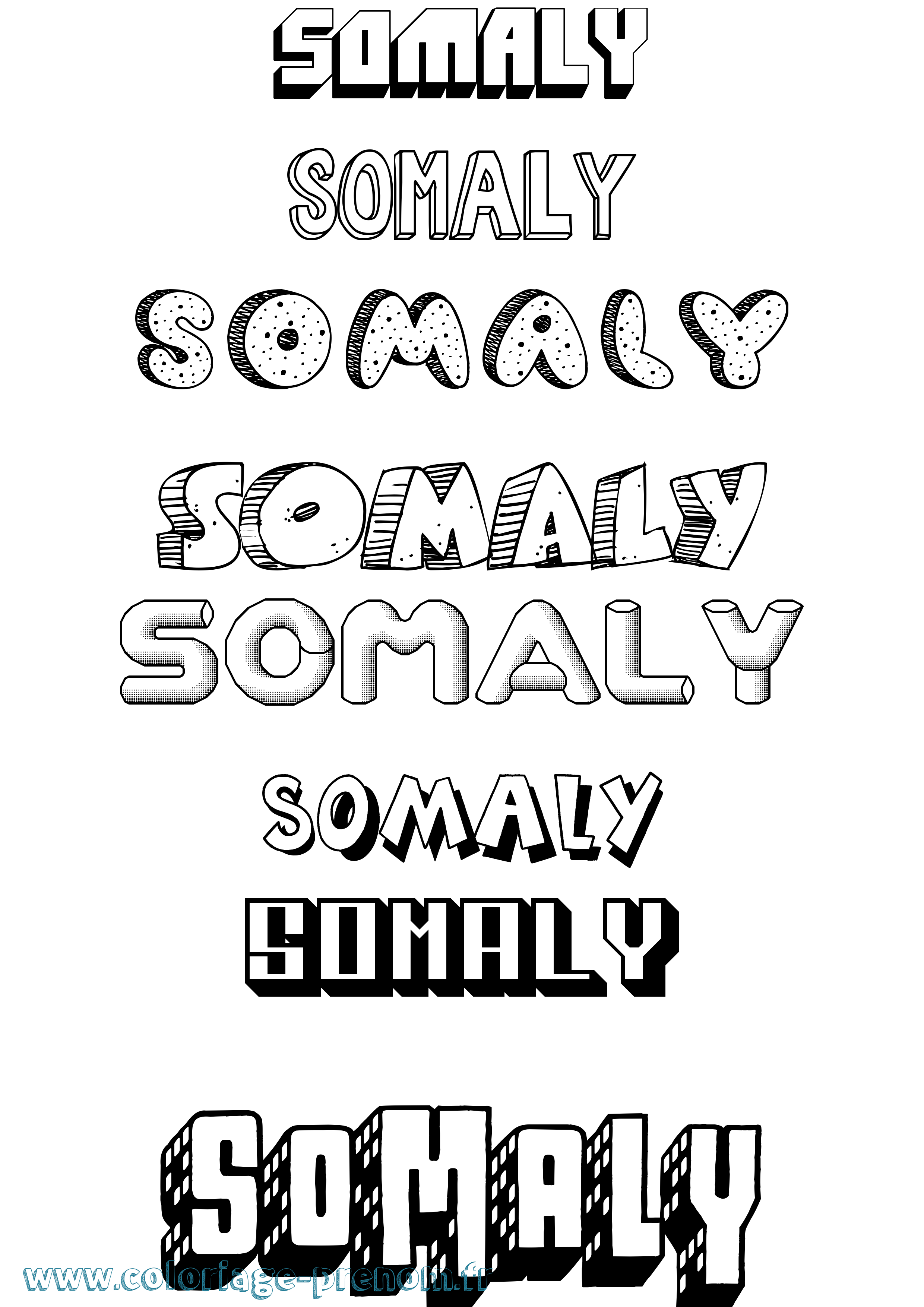 Coloriage Somaly Effet 3D Coloriage prénom Somaly Effet 3D