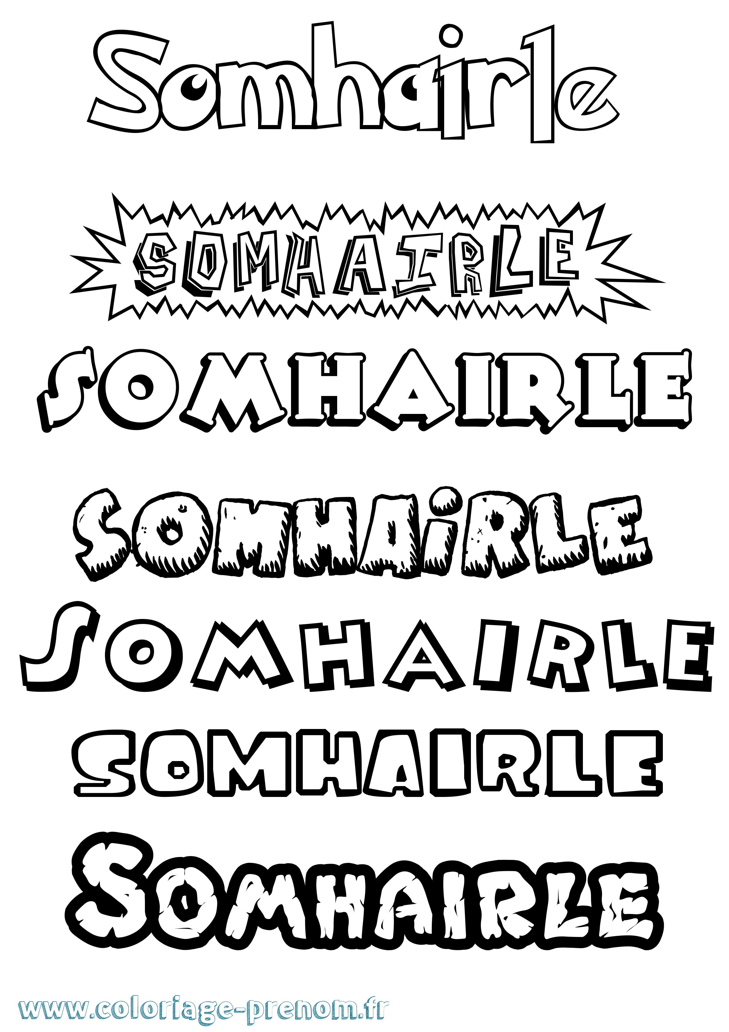 Coloriage Somhairle Dessin Animé Coloriage prénom Somhairle Dessin Animé