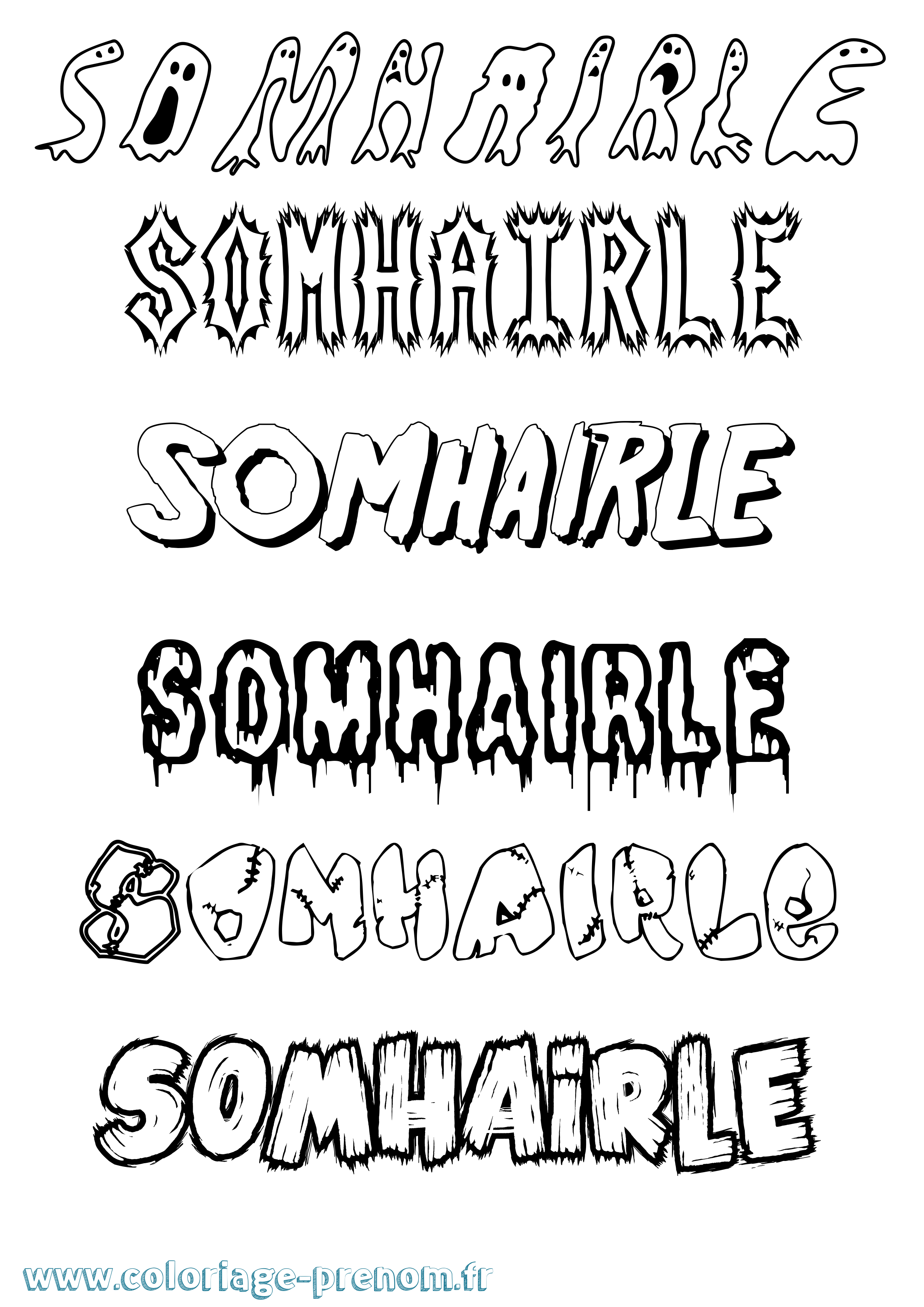 Coloriage Somhairle Frisson Coloriage prénom Somhairle Frisson