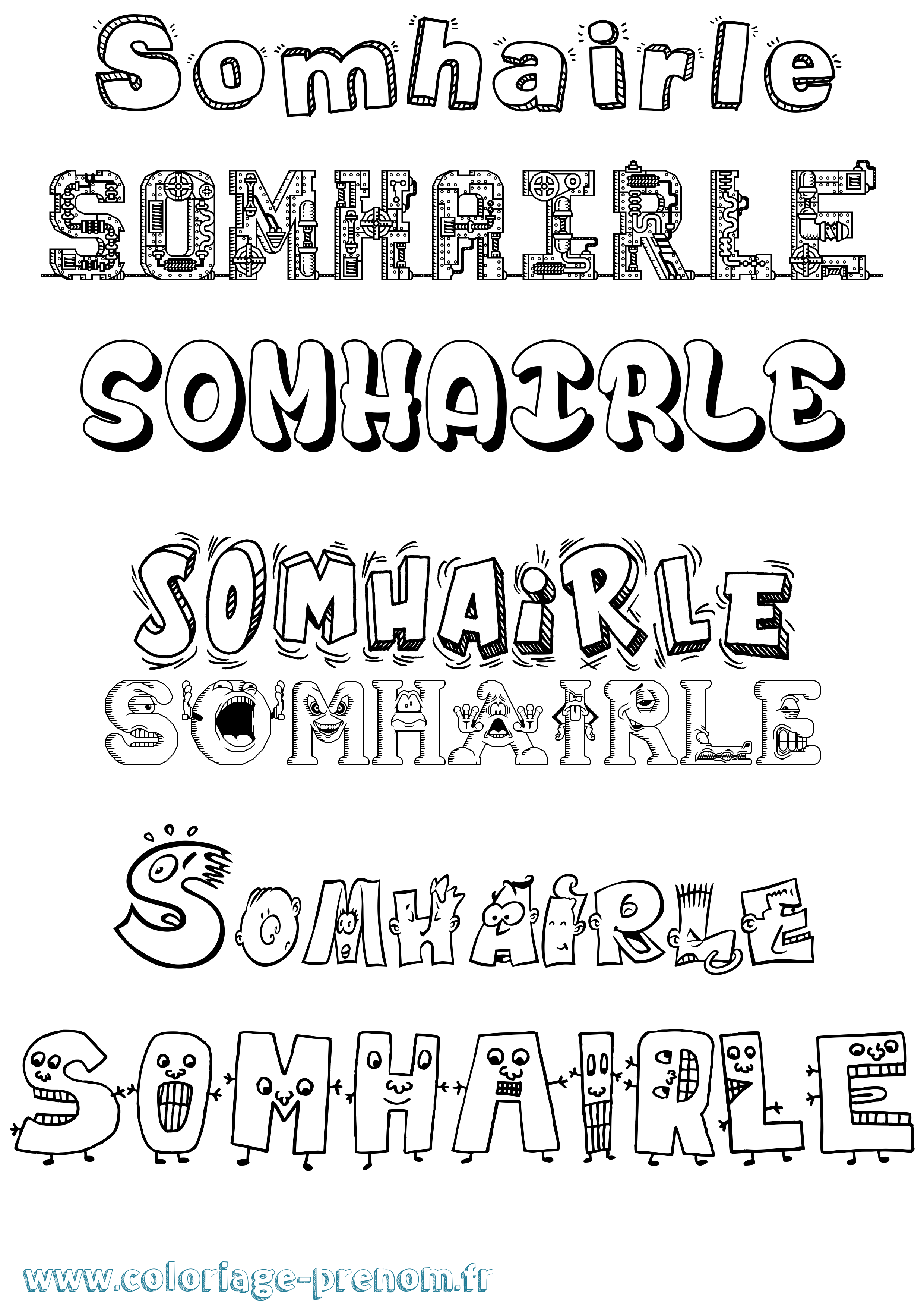 Coloriage Somhairle Fun Coloriage prénom Somhairle Fun