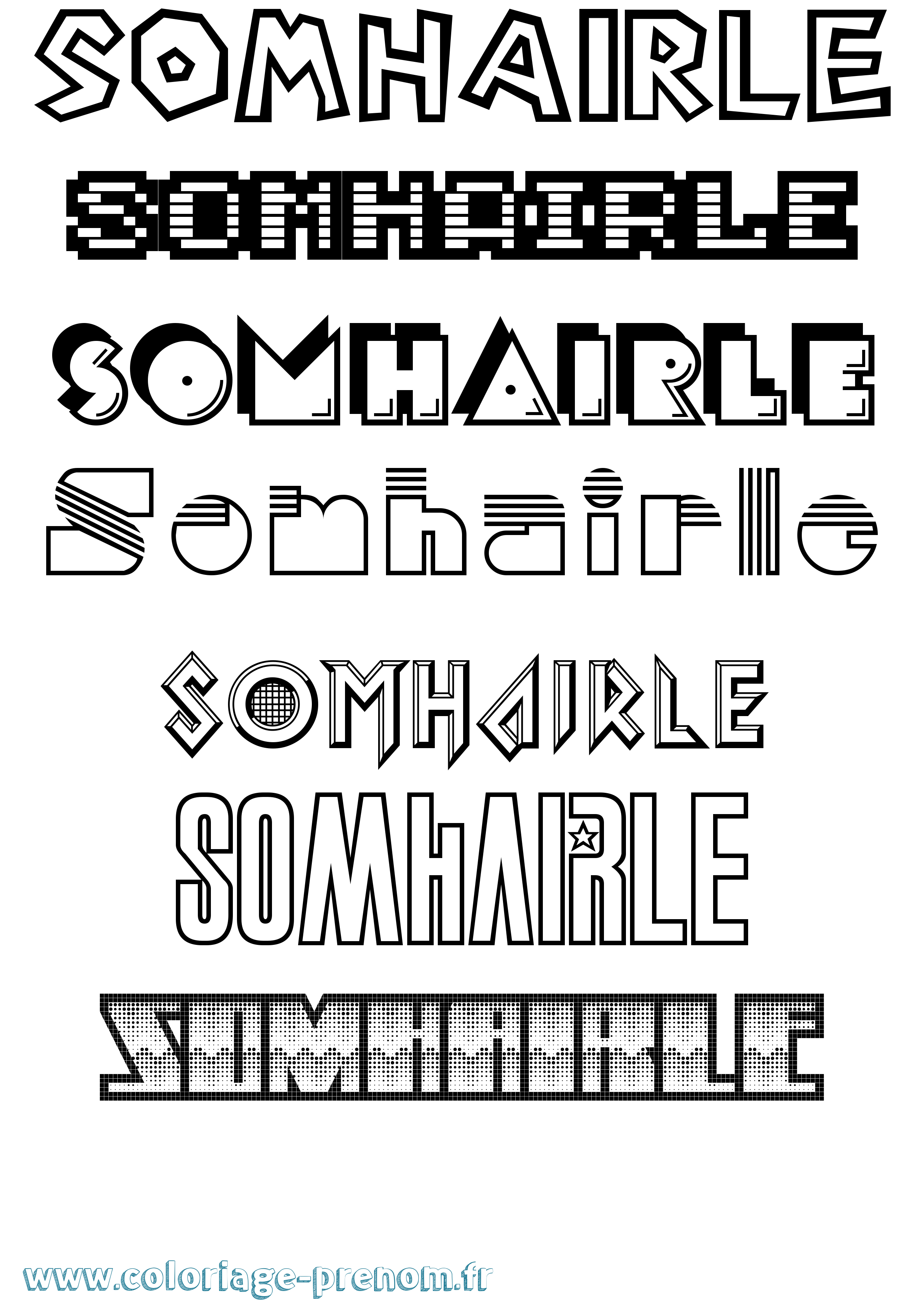 Coloriage Somhairle Jeux Vidéos Coloriage prénom Somhairle Jeux Vidéos