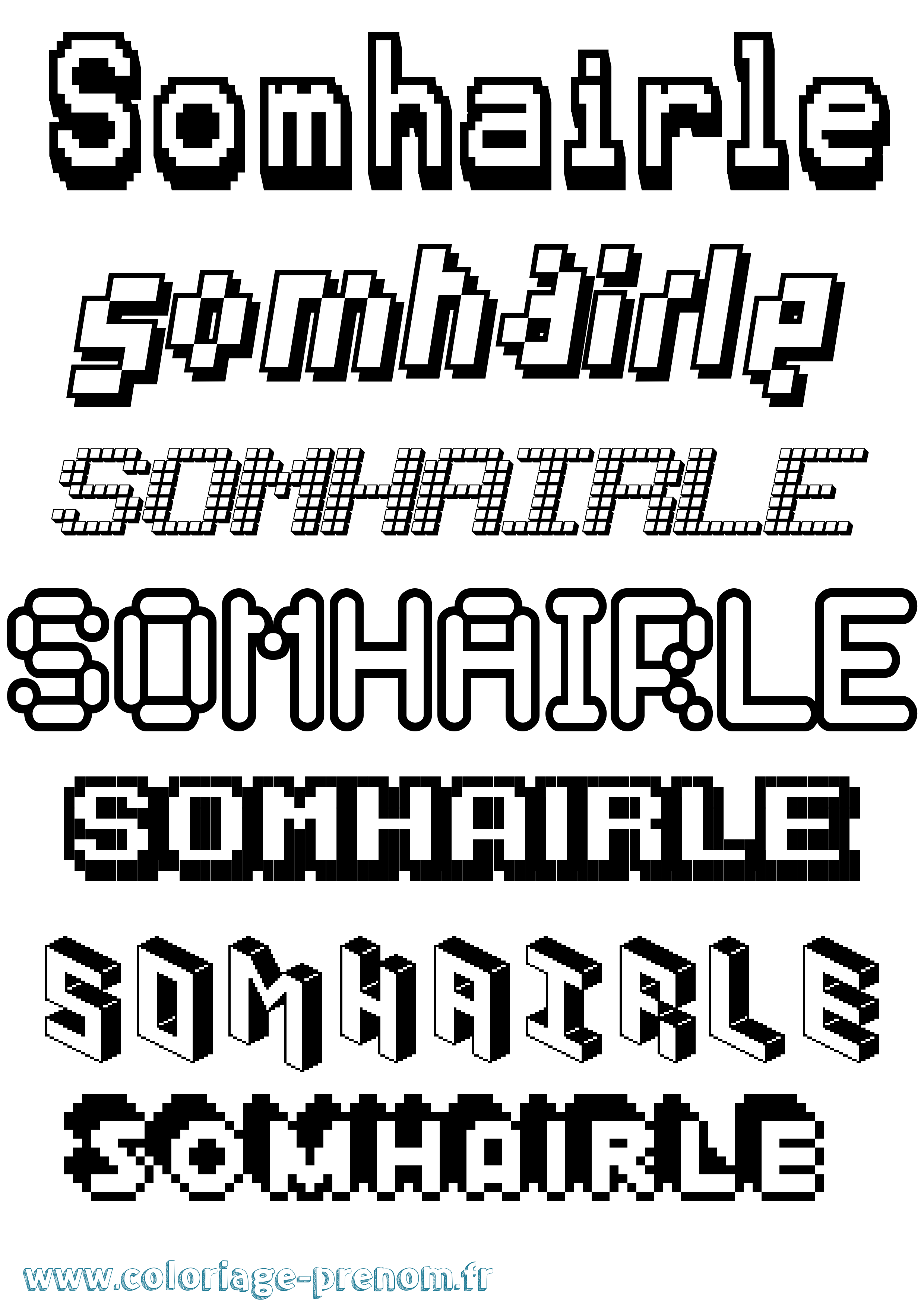 Coloriage Somhairle Pixel Coloriage prénom Somhairle Pixel