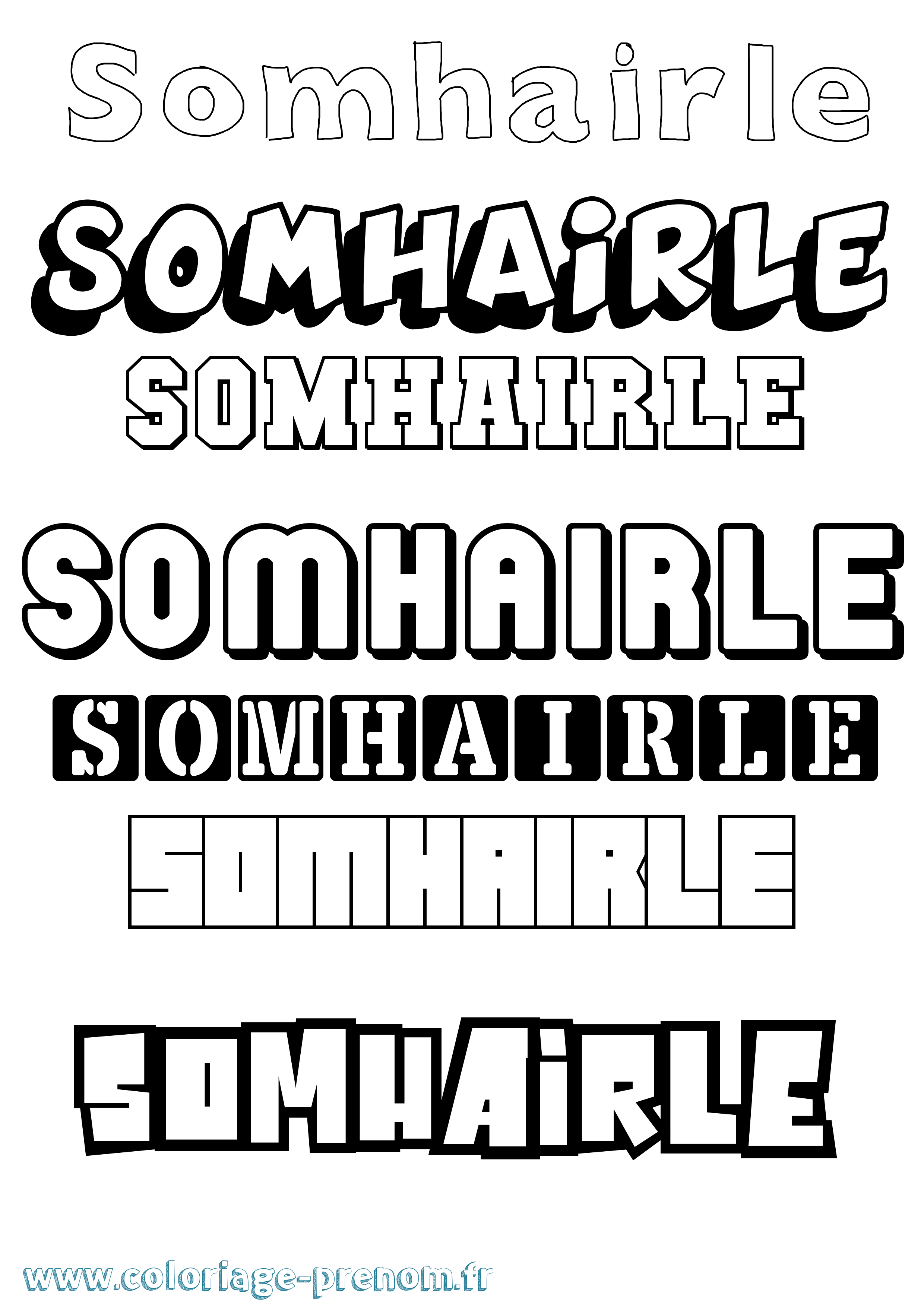 Coloriage Somhairle Simple Coloriage prénom Somhairle Simple