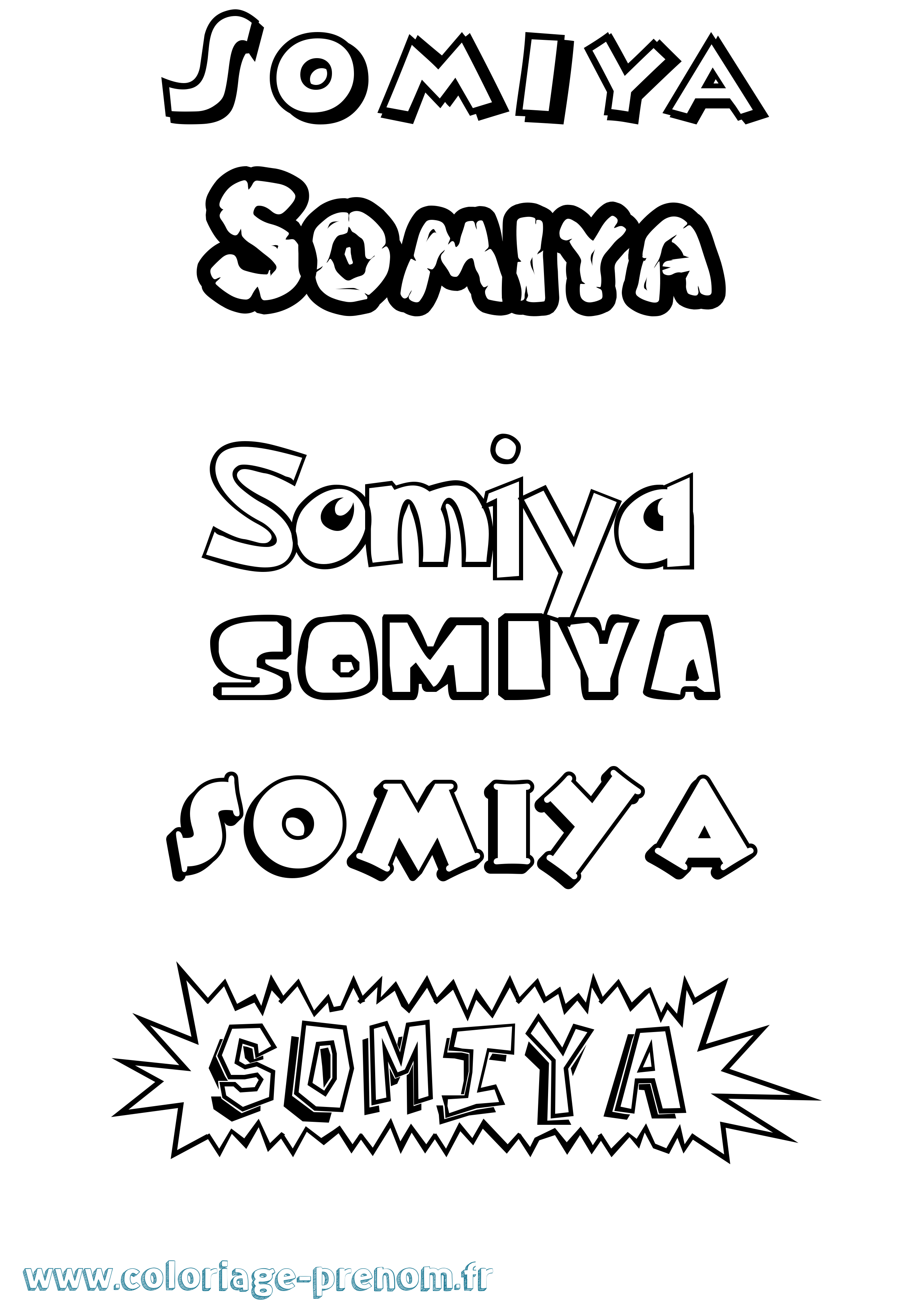 Coloriage Somiya Dessin Animé Coloriage prénom Somiya Dessin Animé
