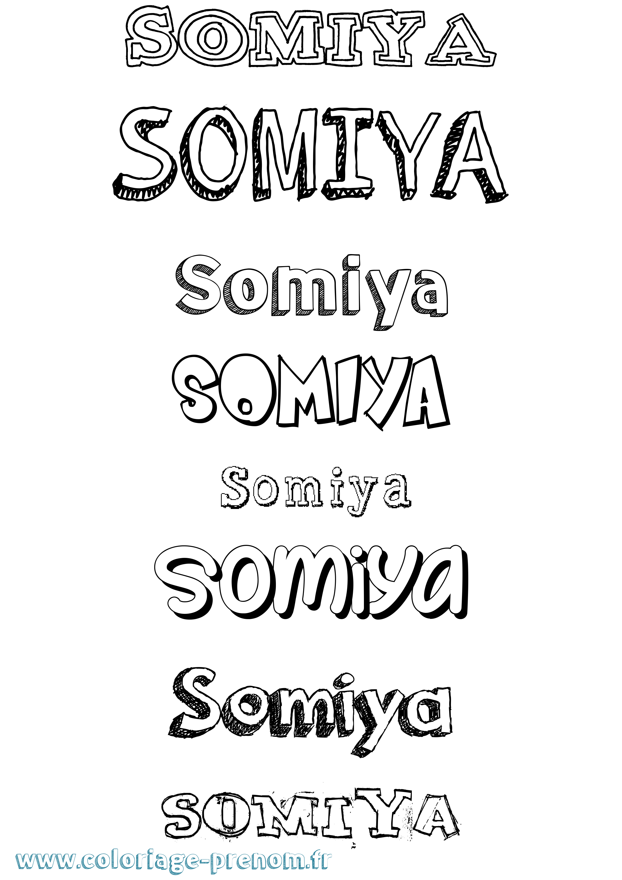 Coloriage Somiya Dessiné Coloriage prénom Somiya Dessiné