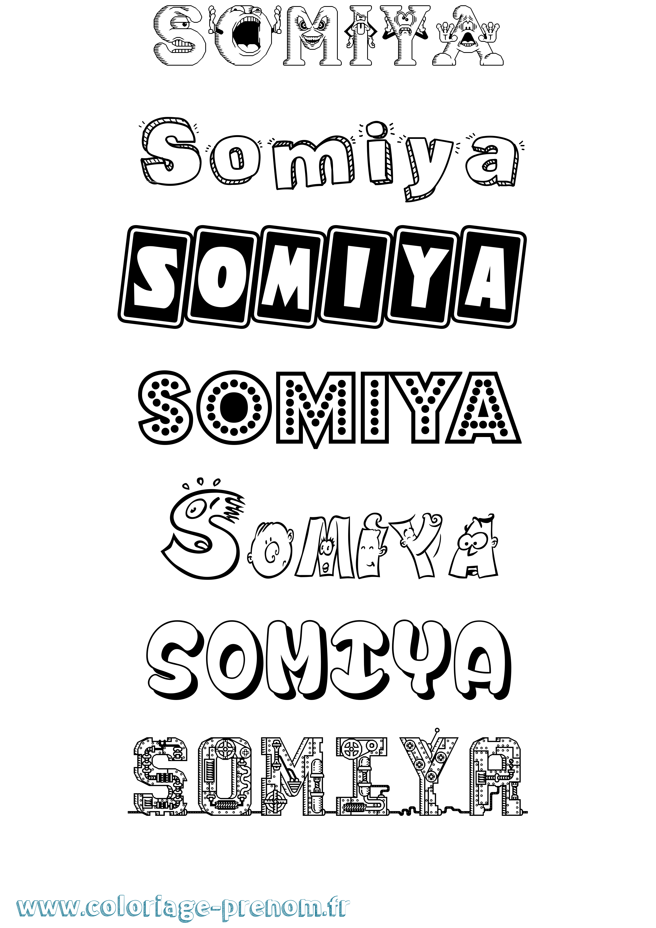 Coloriage Somiya Fun Coloriage prénom Somiya Fun