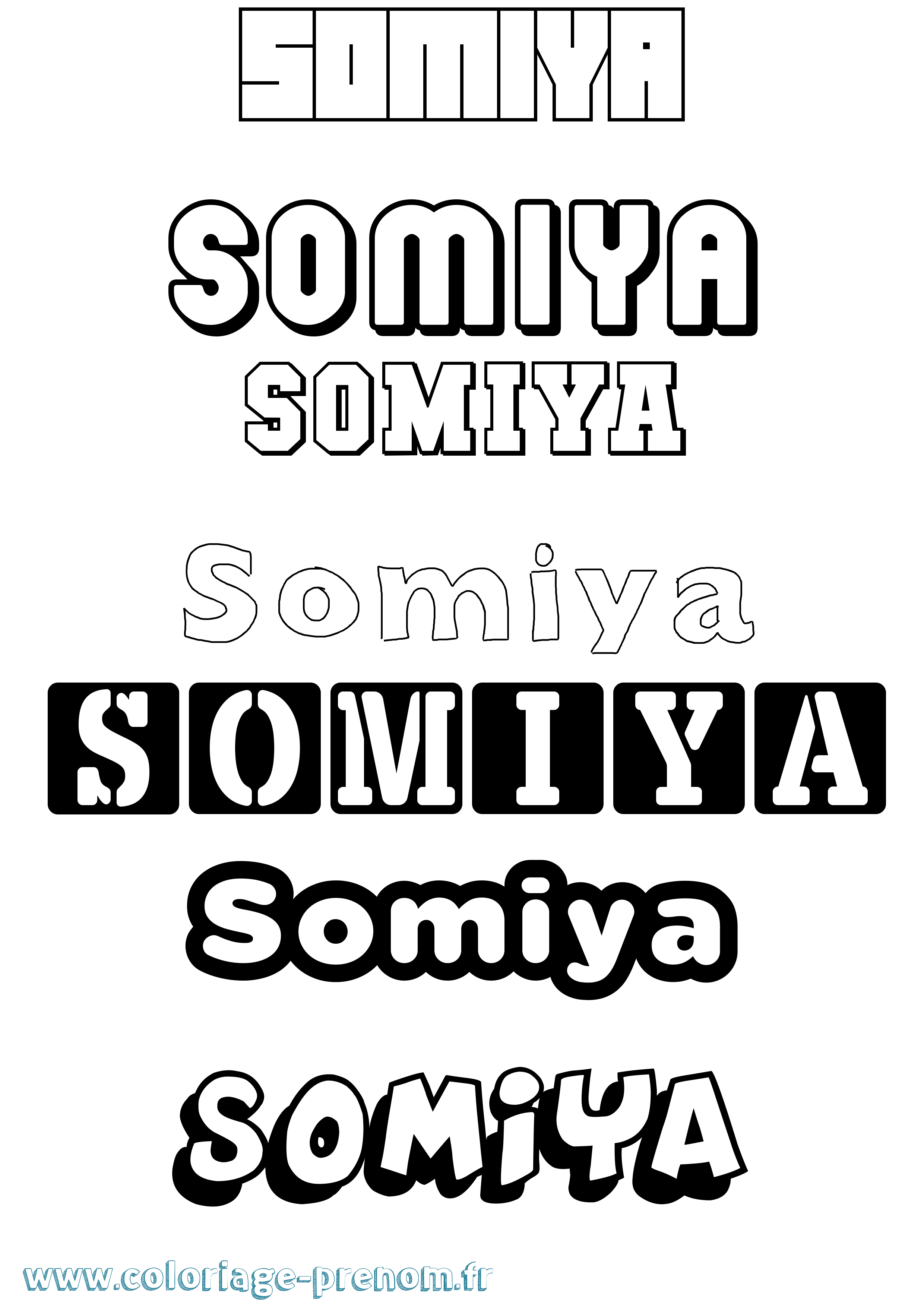 Coloriage Somiya Simple Coloriage prénom Somiya Simple