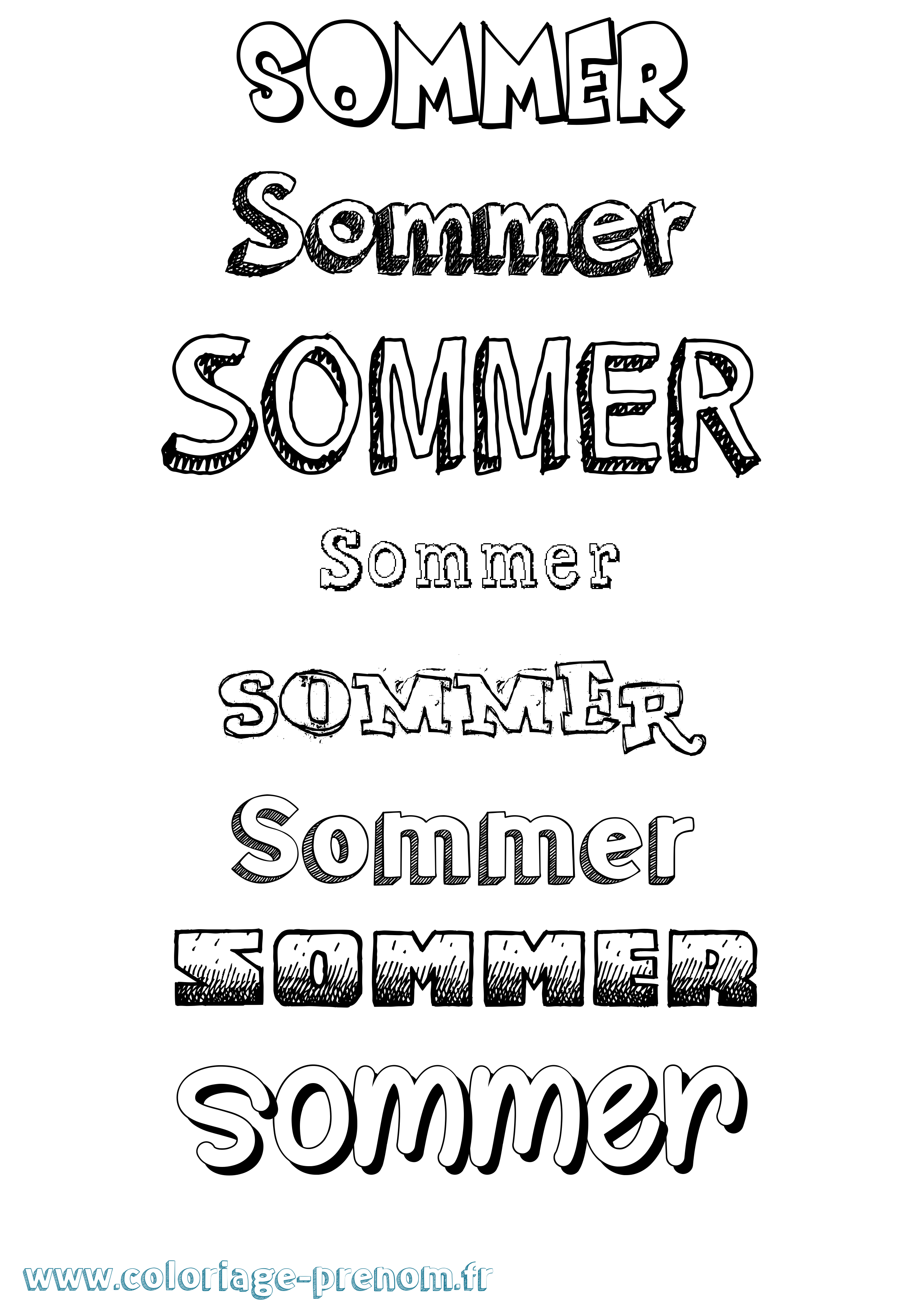 Coloriage Sommer Dessiné Coloriage prénom Sommer Dessiné