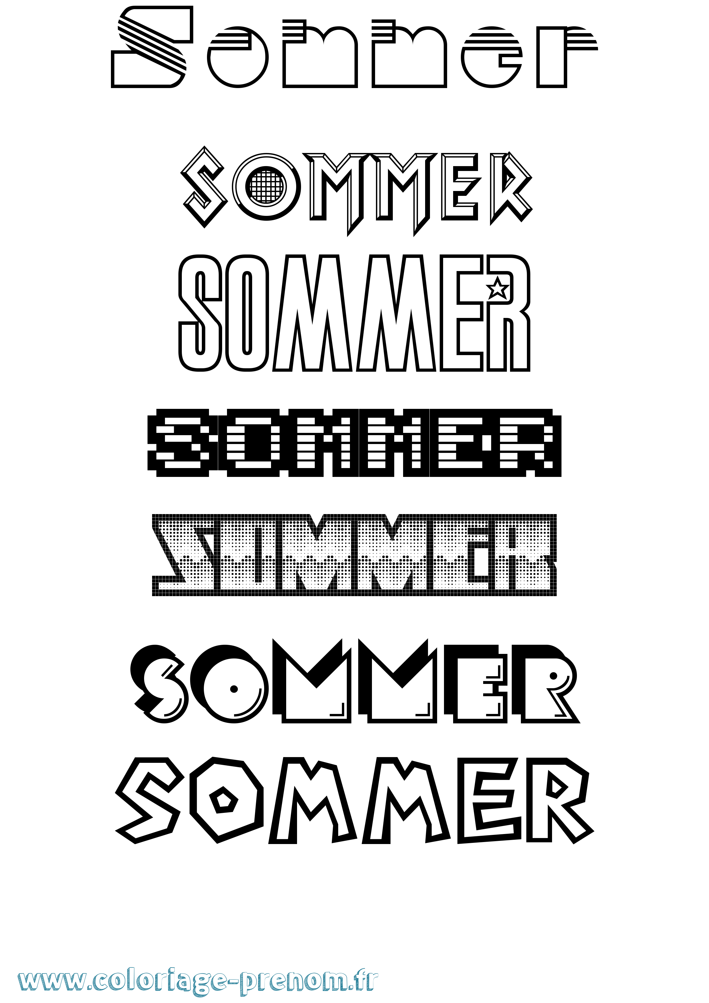 Coloriage Sommer Jeux Vidéos Coloriage prénom Sommer Jeux Vidéos