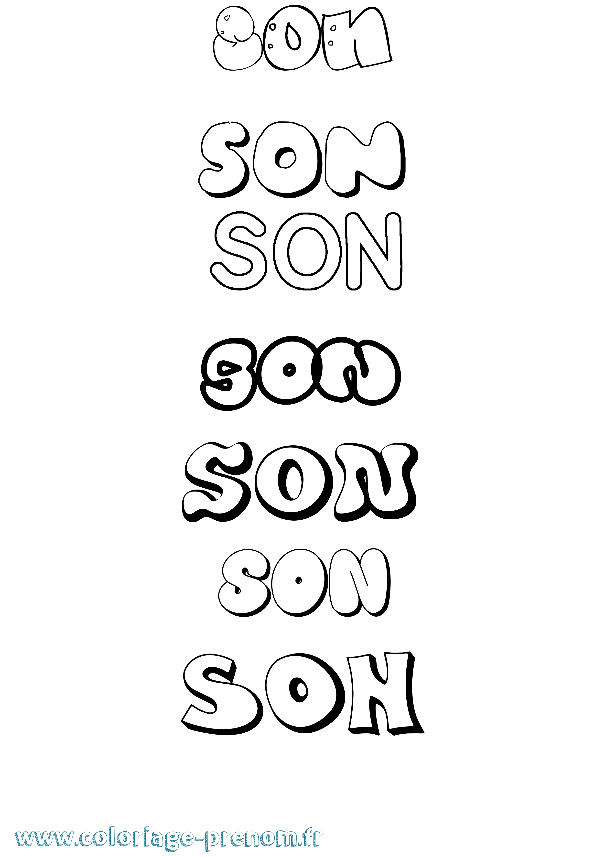 Coloriage Son Bubble Coloriage prénom Son Bubble