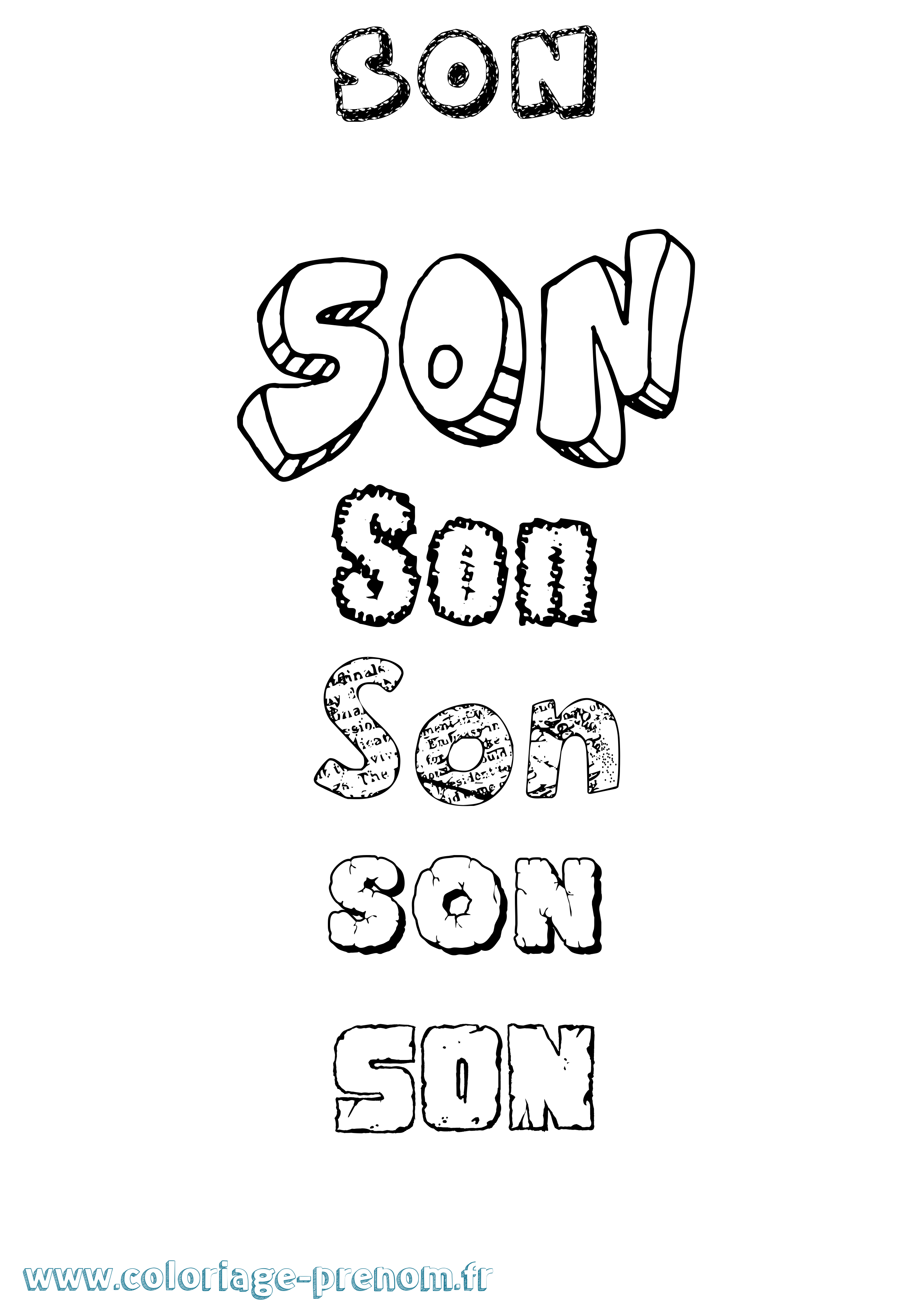 Coloriage Son Destructuré Coloriage prénom Son Destructuré
