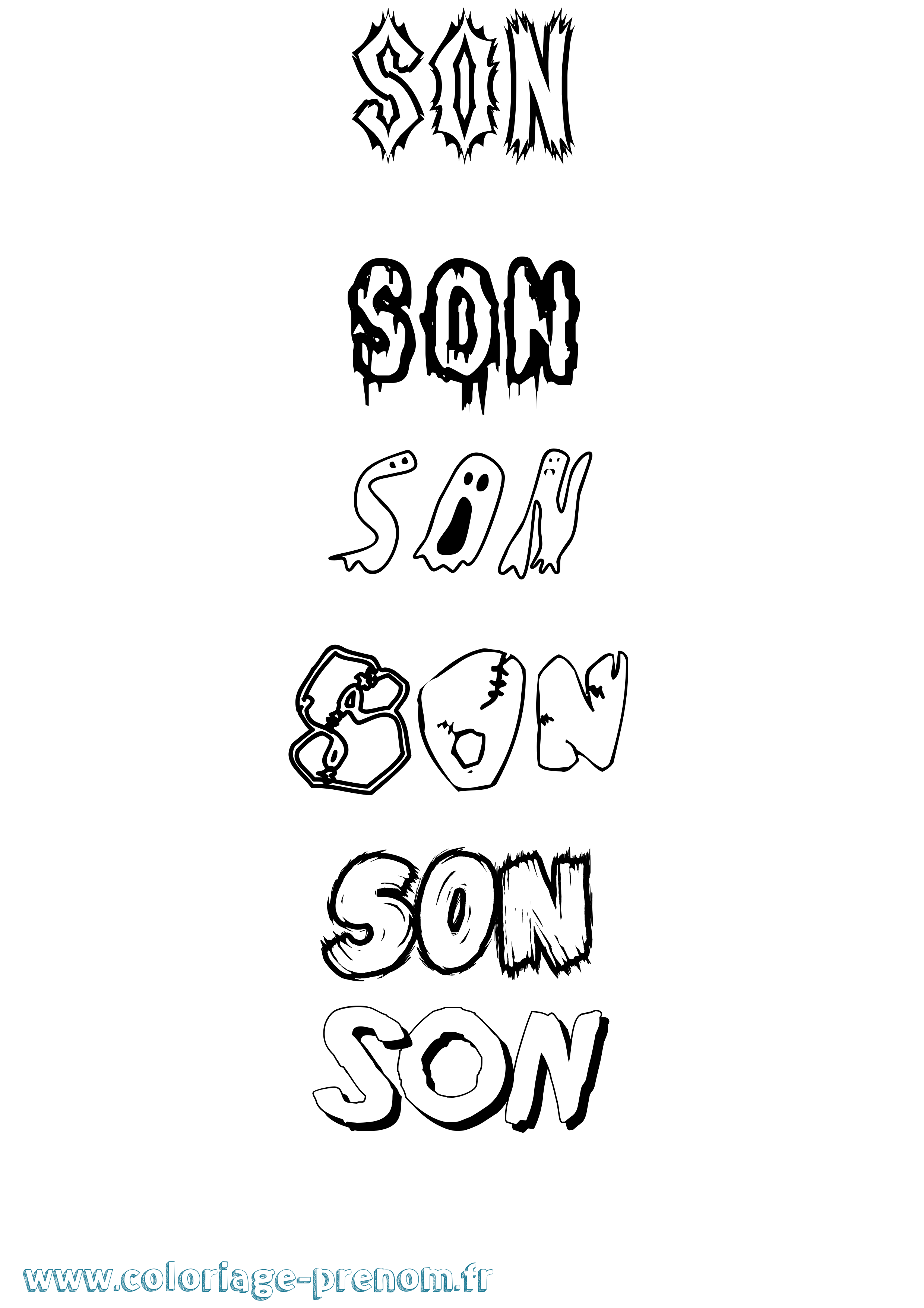 Coloriage Son Frisson Coloriage prénom Son Frisson