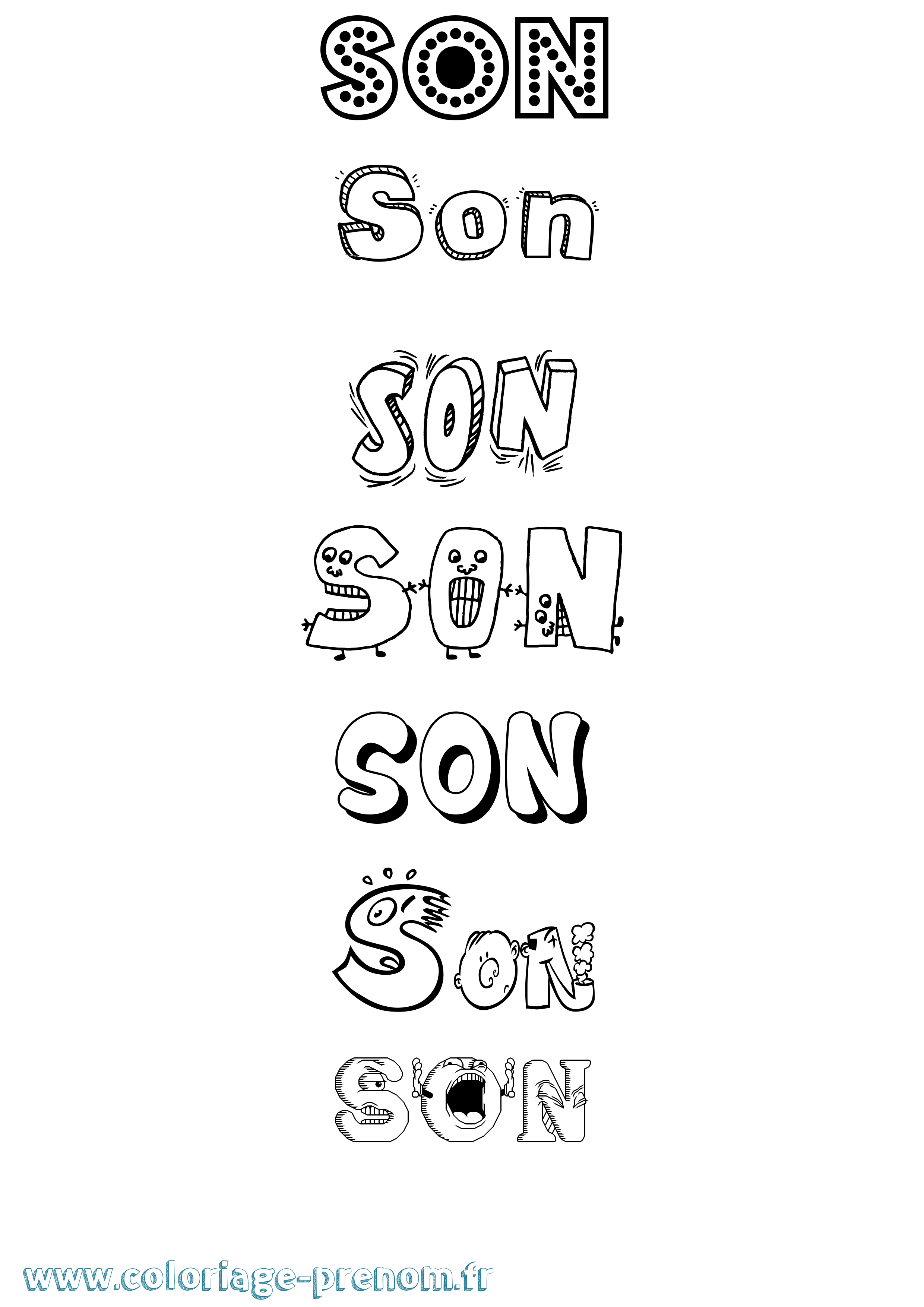 Coloriage Son Fun Coloriage prénom Son Fun