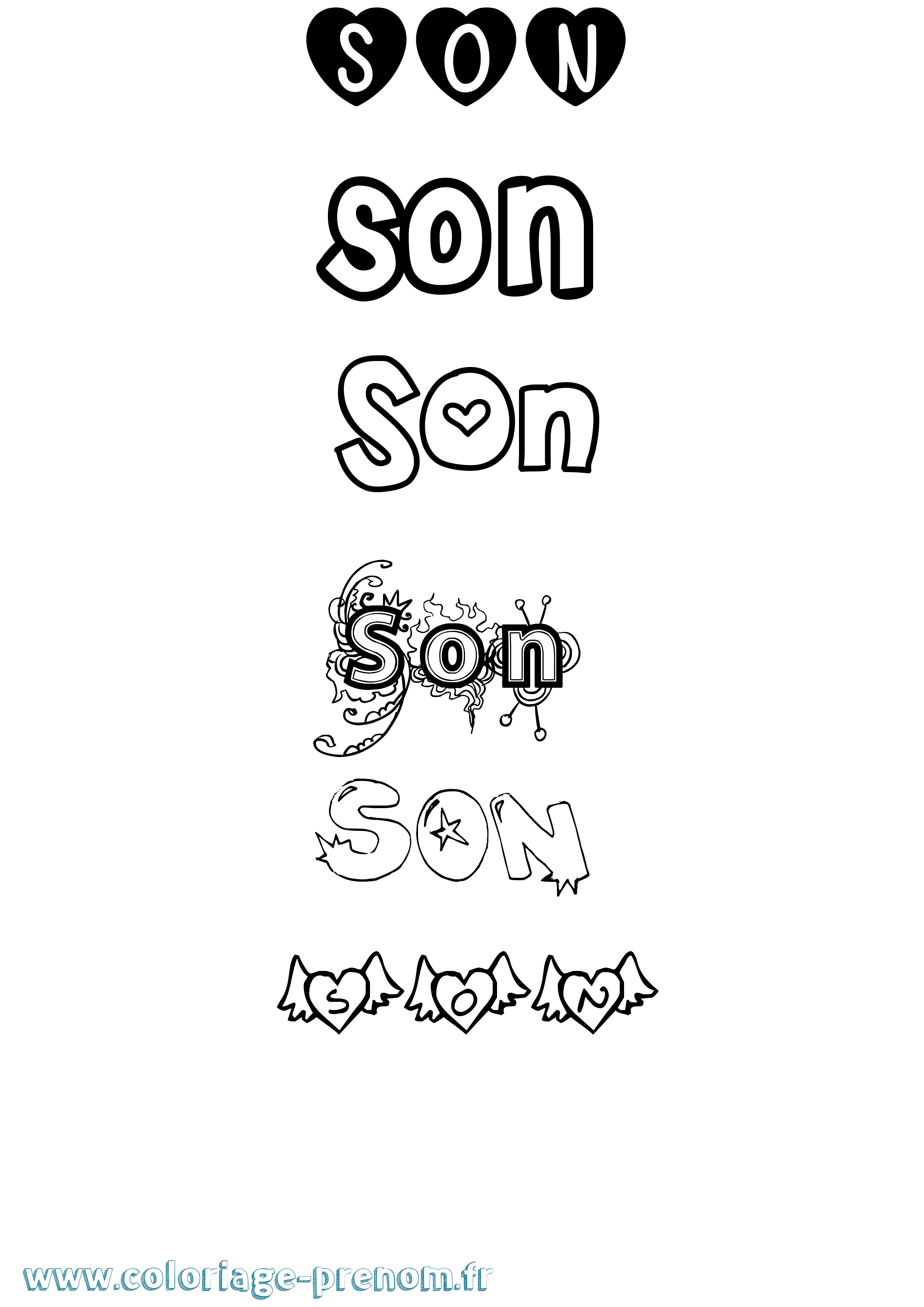 Coloriage Son Girly Coloriage prénom Son Girly
