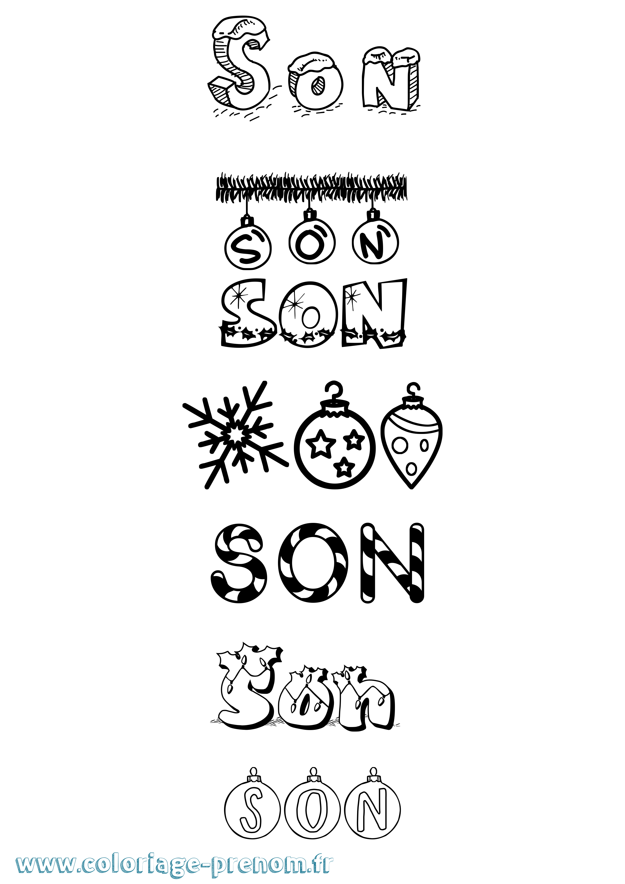 Coloriage Son Noël Coloriage prénom Son Noël