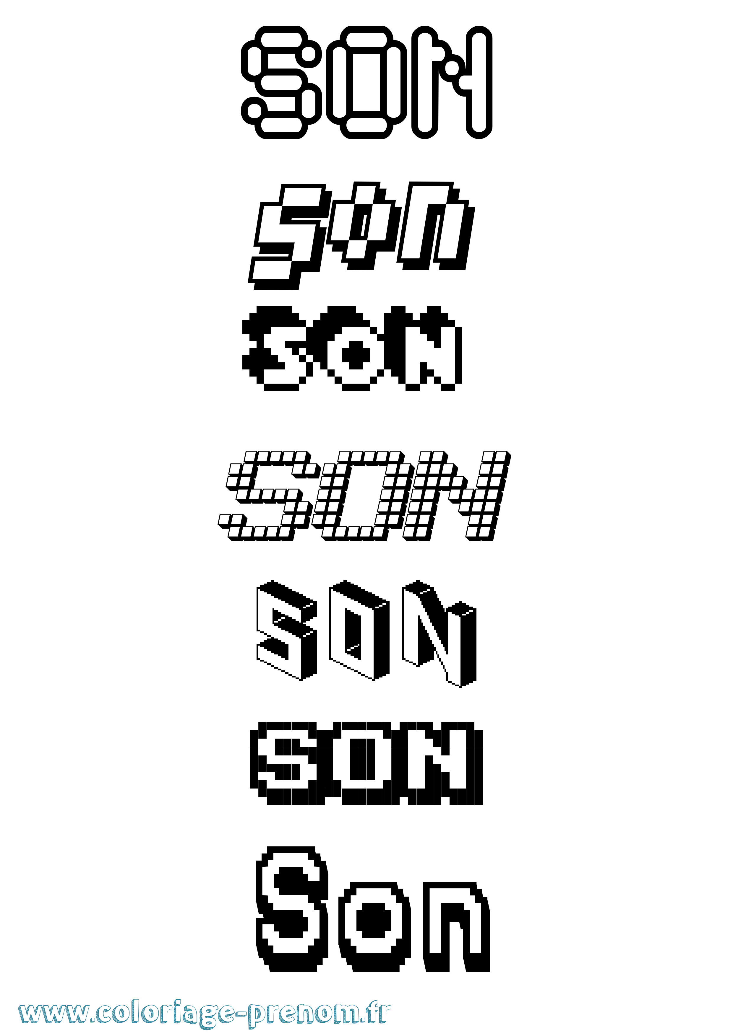 Coloriage Son Pixel Coloriage prénom Son Pixel