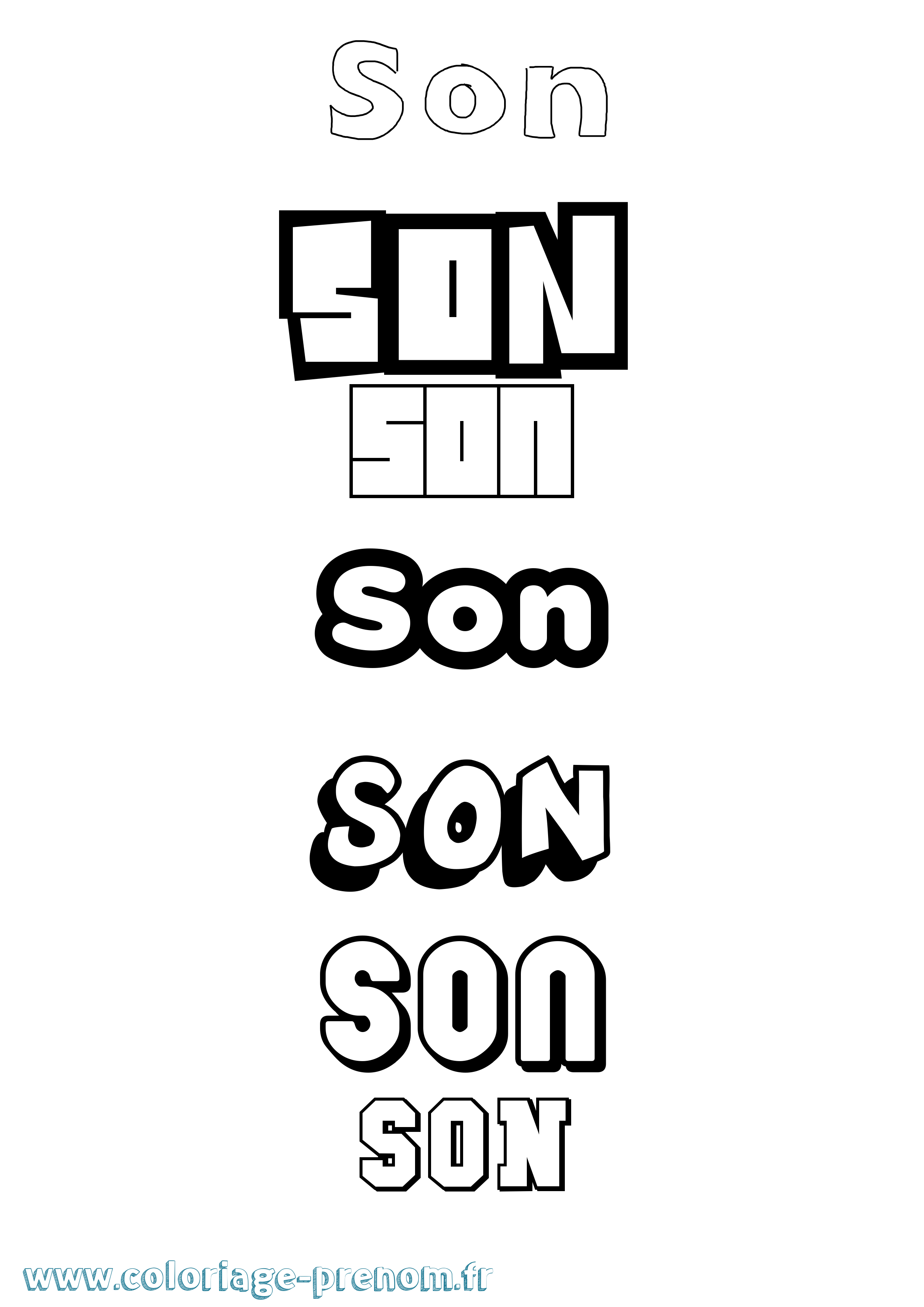 Coloriage Son Simple Coloriage prénom Son Simple