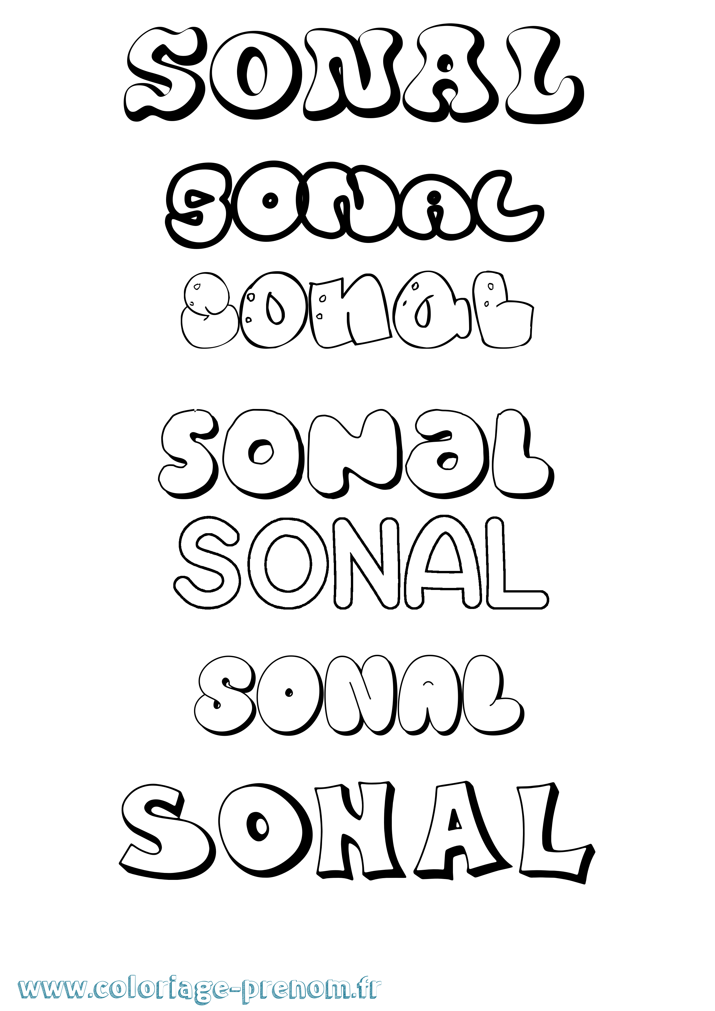 Coloriage Sonal Bubble Coloriage prénom Sonal Bubble