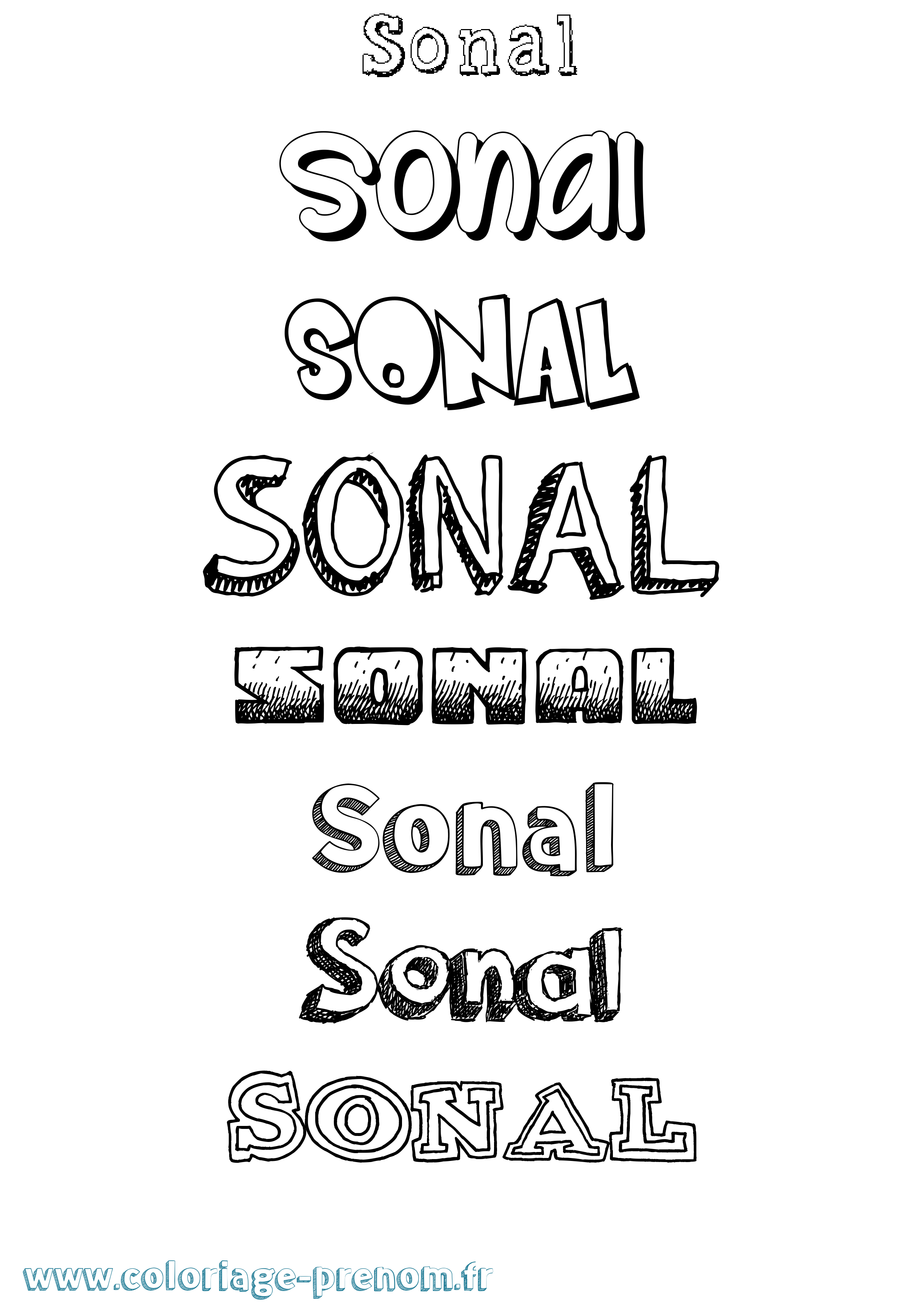 Coloriage Sonal Dessiné Coloriage prénom Sonal Dessiné