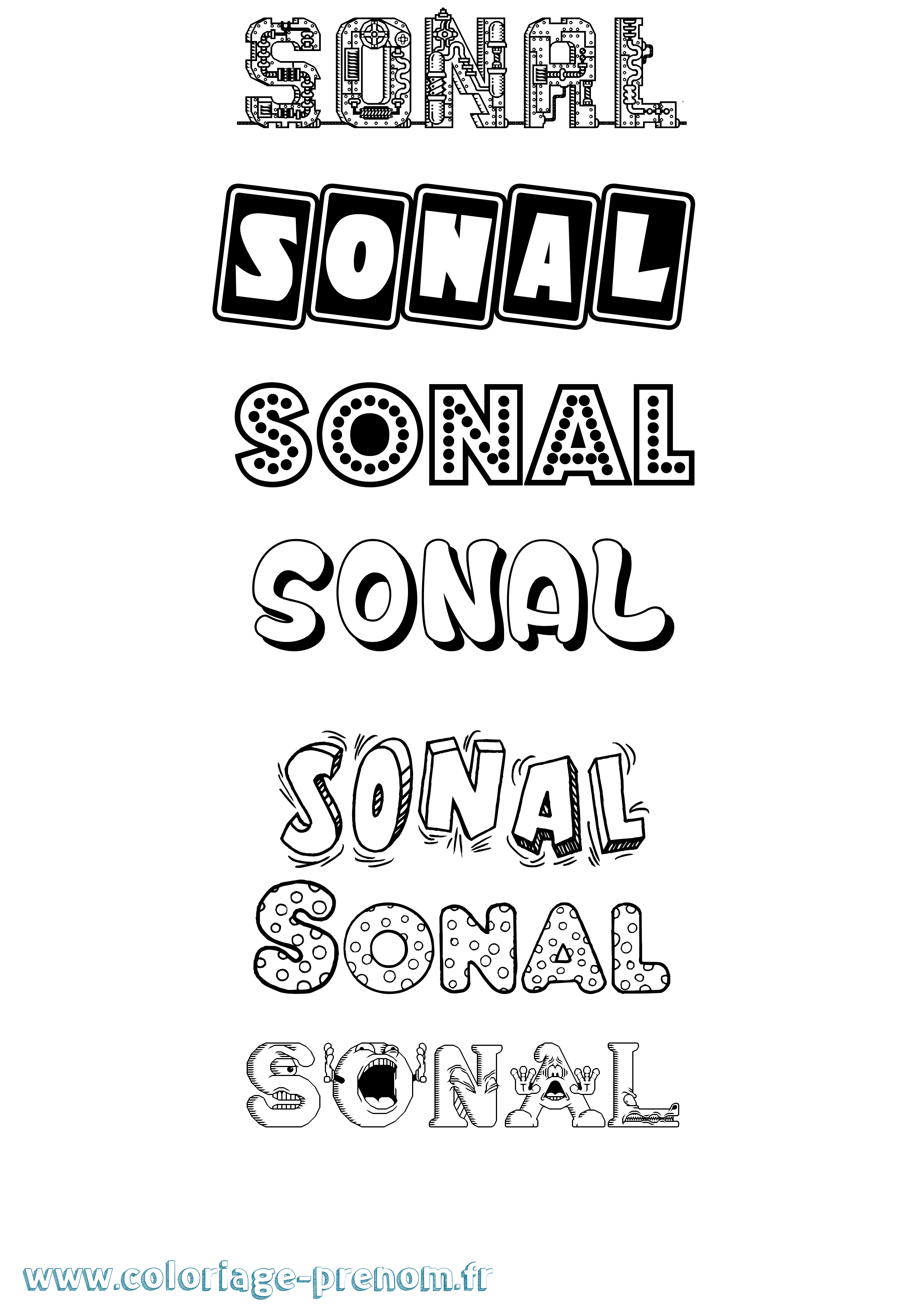 Coloriage Sonal Fun Coloriage prénom Sonal Fun